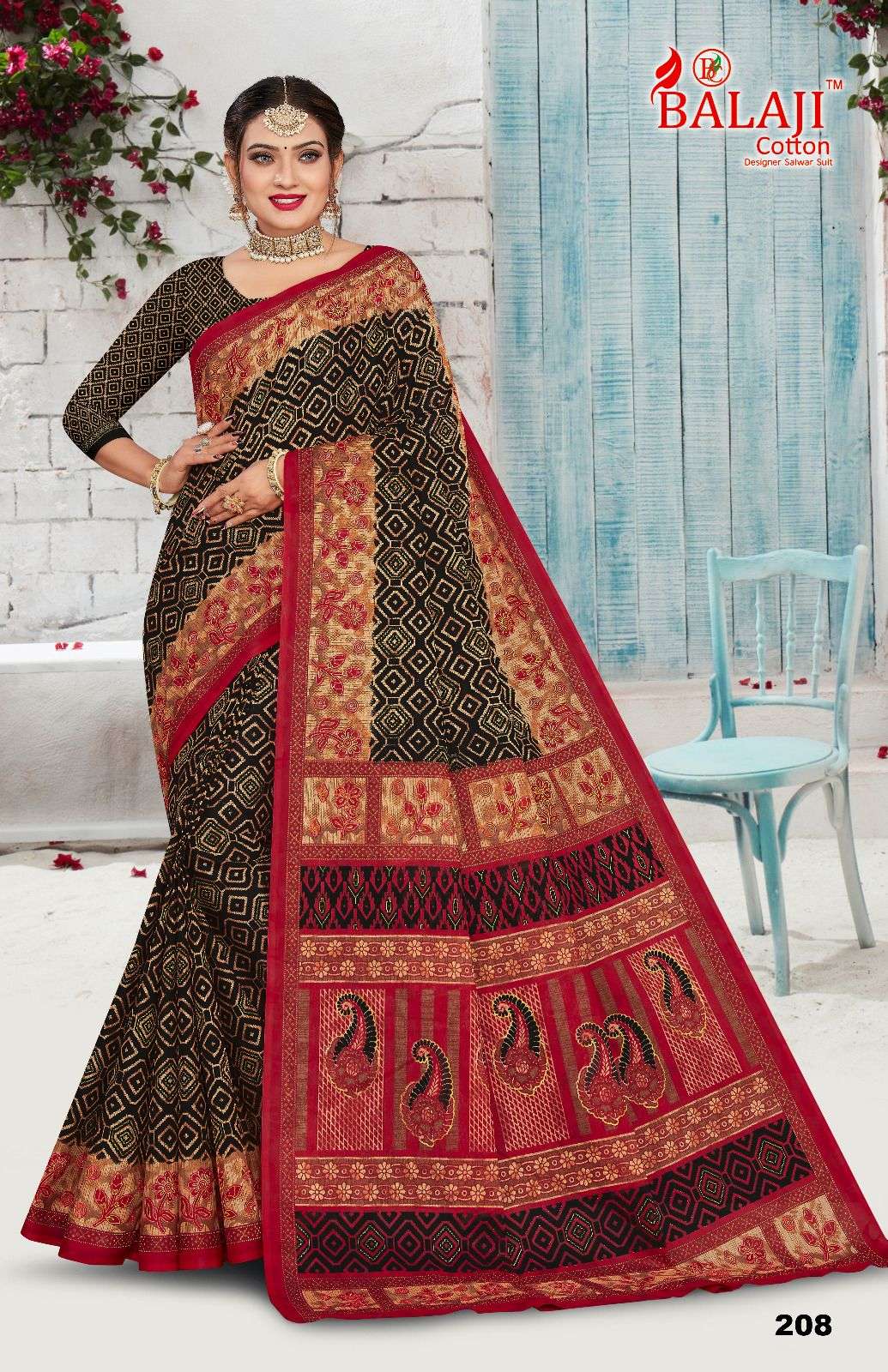 Prime Beauty Vol-2 By Balaji Cotton 201 To 210 Series Indian Traditional Wear Collection Beautiful Stylish Fancy Colorful Party Wear & Occasional Wear Cotton Print Sarees At Wholesale Price