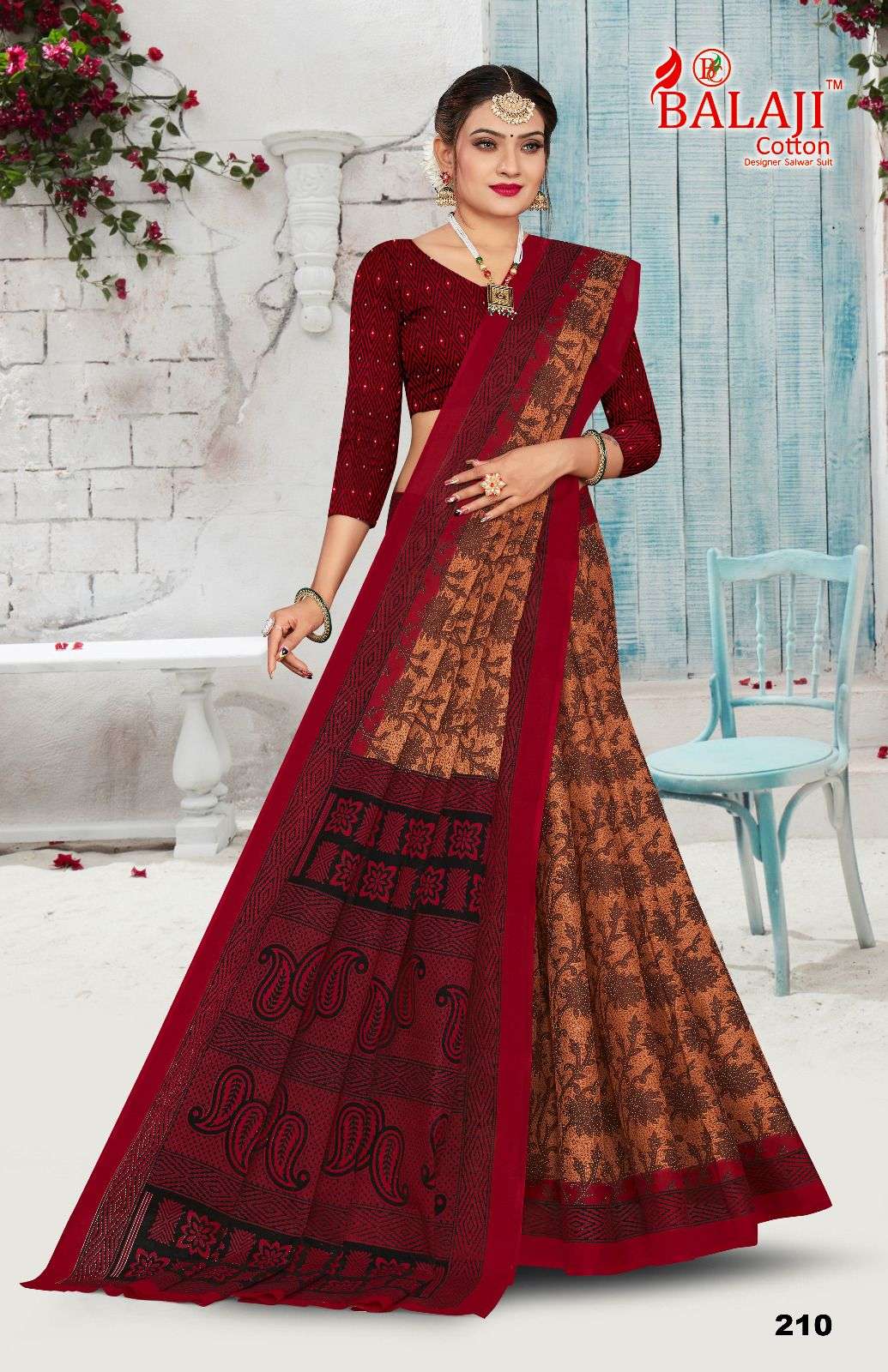Prime Beauty Vol-2 By Balaji Cotton 201 To 210 Series Indian Traditional Wear Collection Beautiful Stylish Fancy Colorful Party Wear & Occasional Wear Cotton Print Sarees At Wholesale Price