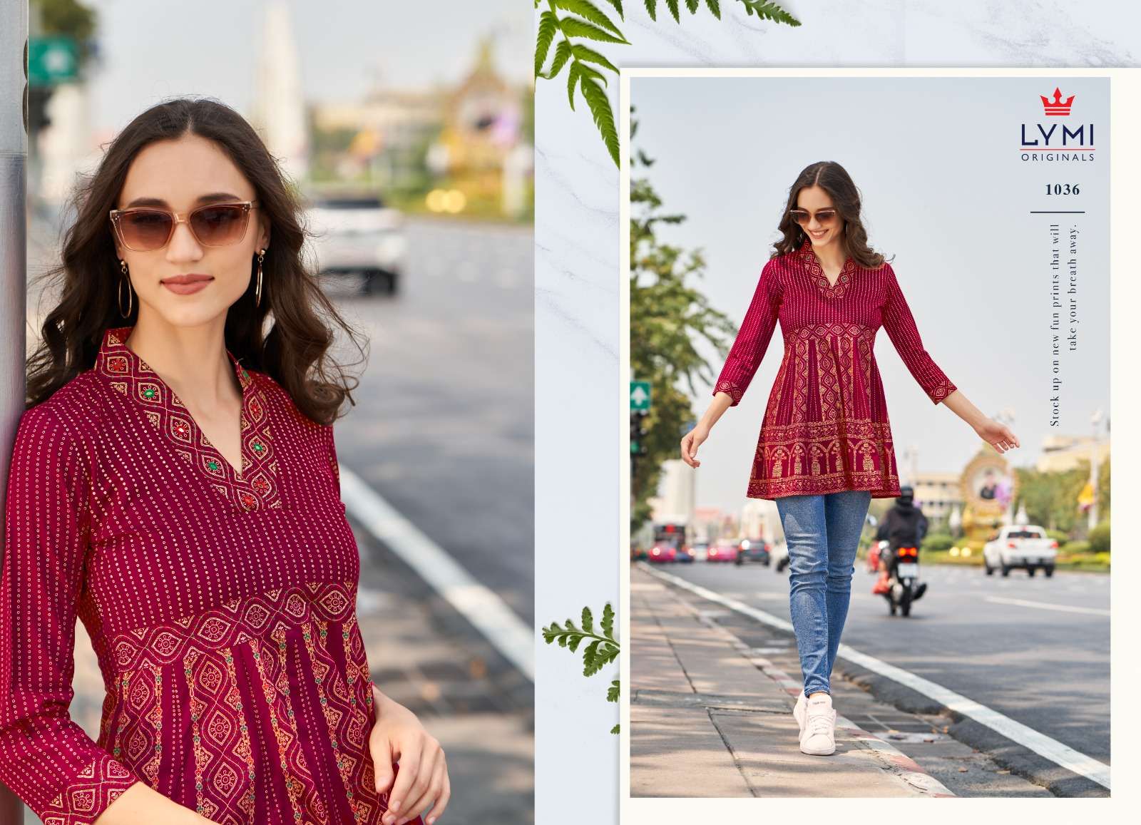 Colours By Lymi 1031 To 1036 Series Beautiful Stylish Fancy Colorful Casual Wear & Ethnic Wear Rayon Print Tops At Wholesale Price