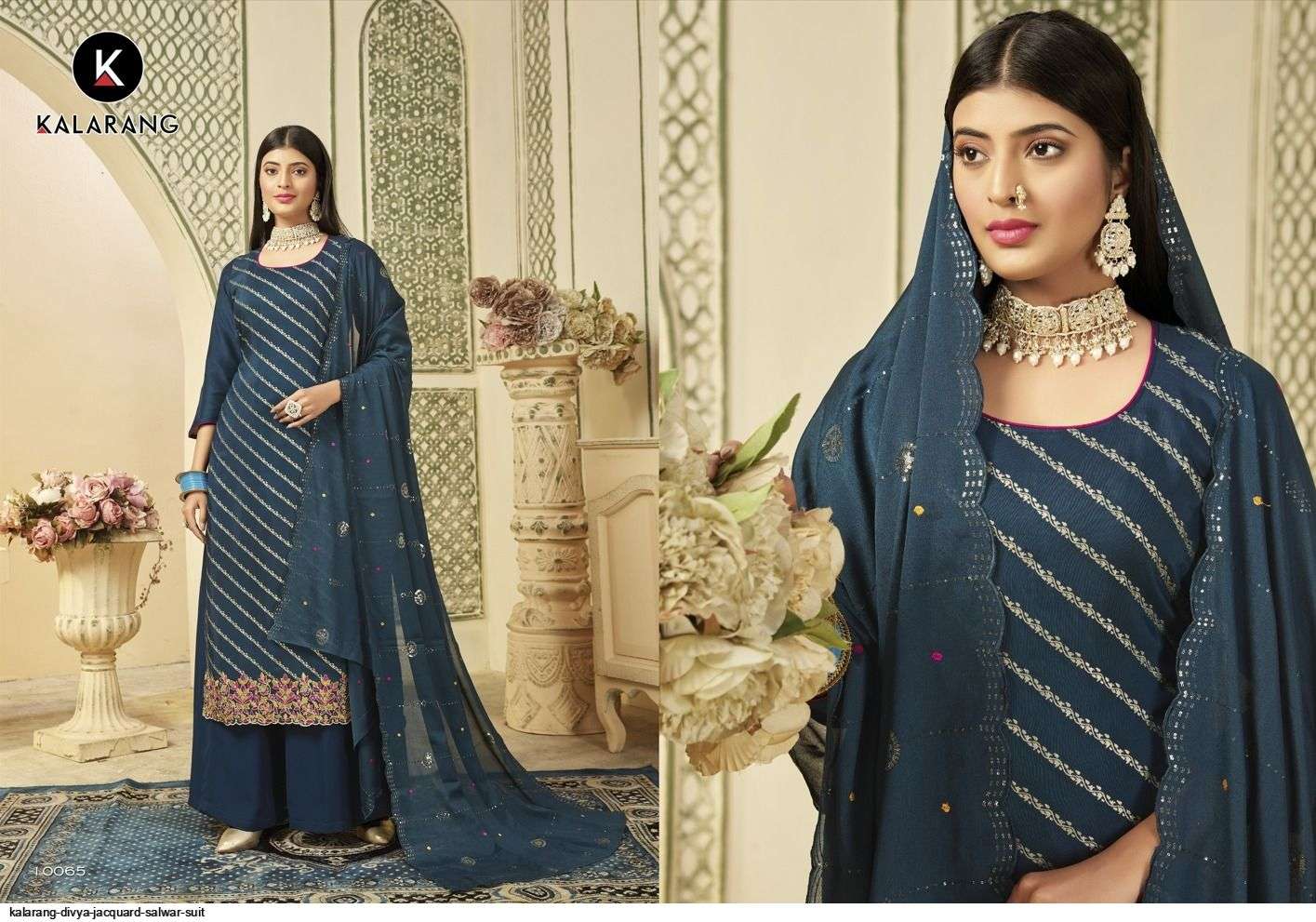 Divya By Kalarang 10061 To 10066 Series Beautiful Indian Suits Colorful Stylish Fancy Casual Wear & Ethnic Wear Pure Dola Jacquard Embroidered Dresses At Wholesale Price