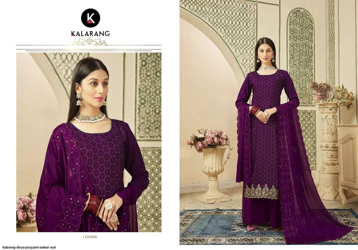 Divya By Kalarang 10061 To 10066 Series Beautiful Indian Suits Colorful Stylish Fancy Casual Wear & Ethnic Wear Pure Dola Jacquard Embroidered Dresses At Wholesale Price