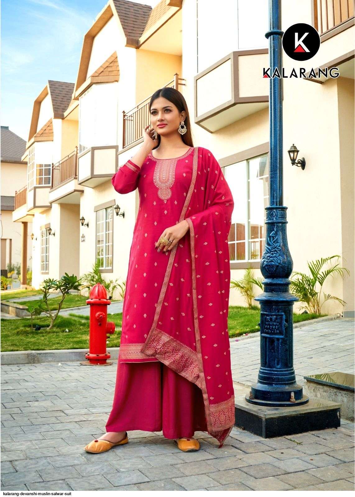 Devanshi By Kalarang 10461 To 10466 Series Beautiful Festive Suits Colorful Stylish Fancy Casual Wear & Ethnic Wear Pure Muslin Dola Jacquard Embroidered Dresses At Wholesale Price