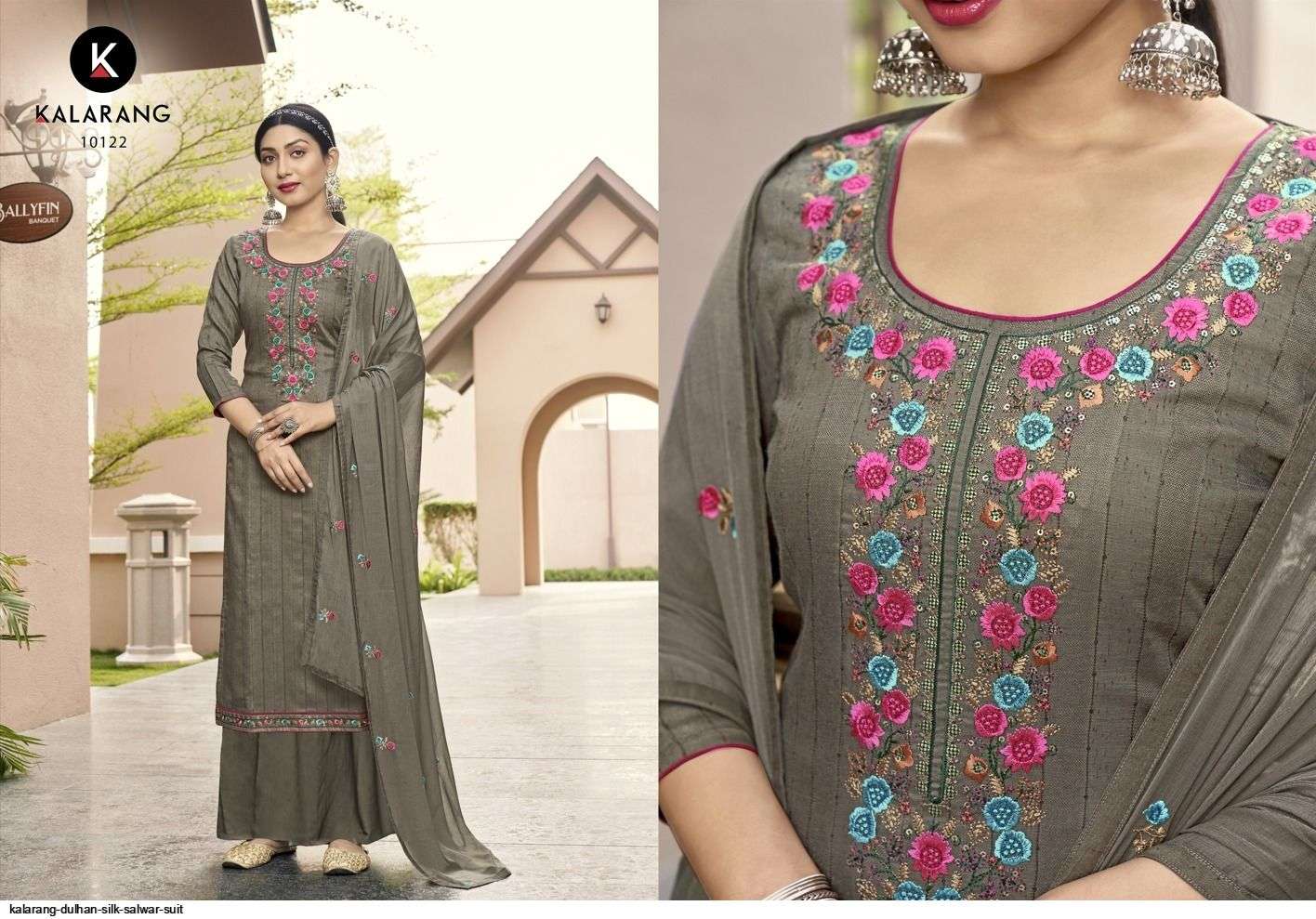 Dulhan By Kalarang 10121 To 10124 Series Beautiful Festive Suits Colorful Stylish Fancy Casual Wear & Ethnic Wear Silk With Work Dresses At Wholesale Price