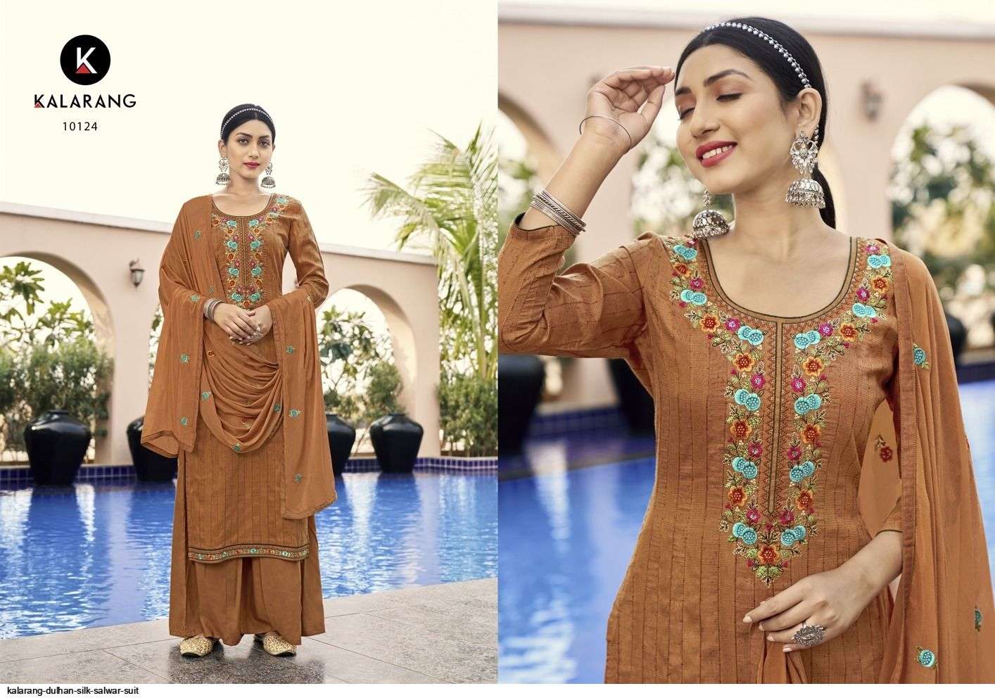 Dulhan By Kalarang 10121 To 10124 Series Beautiful Festive Suits Colorful Stylish Fancy Casual Wear & Ethnic Wear Silk With Work Dresses At Wholesale Price