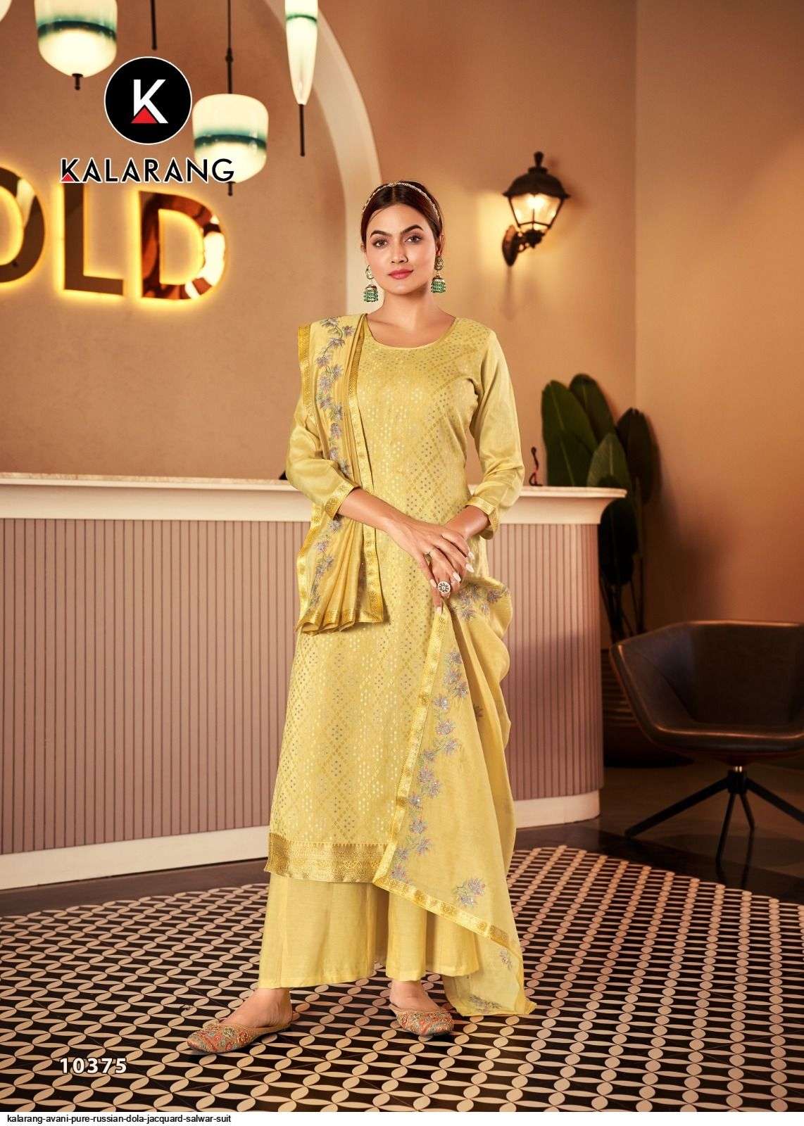 Avani By Kalarang 10371 To 10376 Series Beautiful Stylish Suits Fancy Colorful Casual Wear & Ethnic Wear & Ready To Wear Pure Dola Jacquard Dresses At Wholesale Price