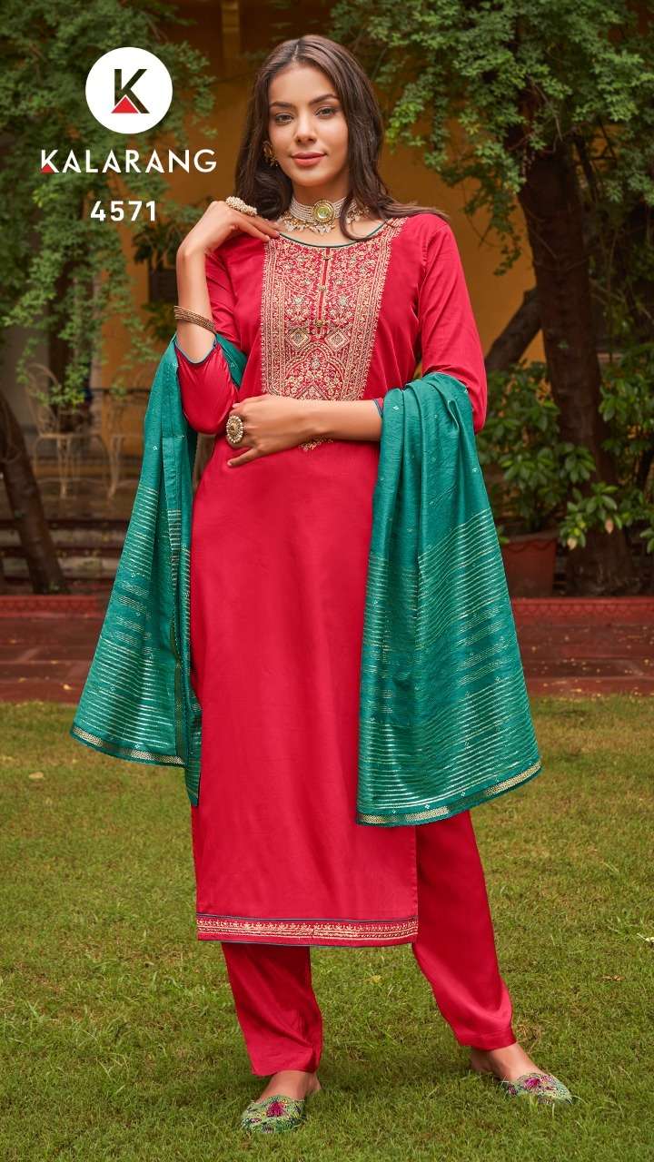 Ladli By Kalarang 4571 To 4574 Series Beautiful Stylish Suits Fancy Colorful Casual Wear & Ethnic Wear & Ready To Wear Jam Silk Dresses At Wholesale Price