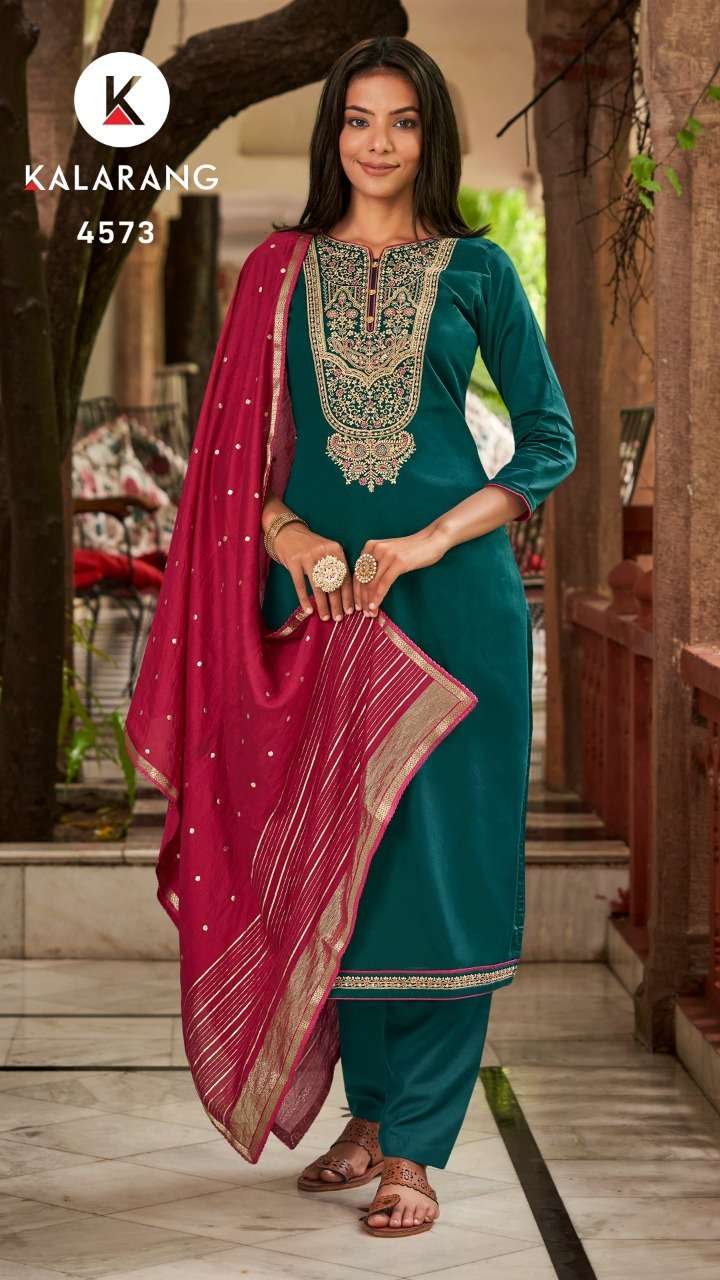 Ladli By Kalarang 4571 To 4574 Series Beautiful Stylish Suits Fancy Colorful Casual Wear & Ethnic Wear & Ready To Wear Jam Silk Dresses At Wholesale Price