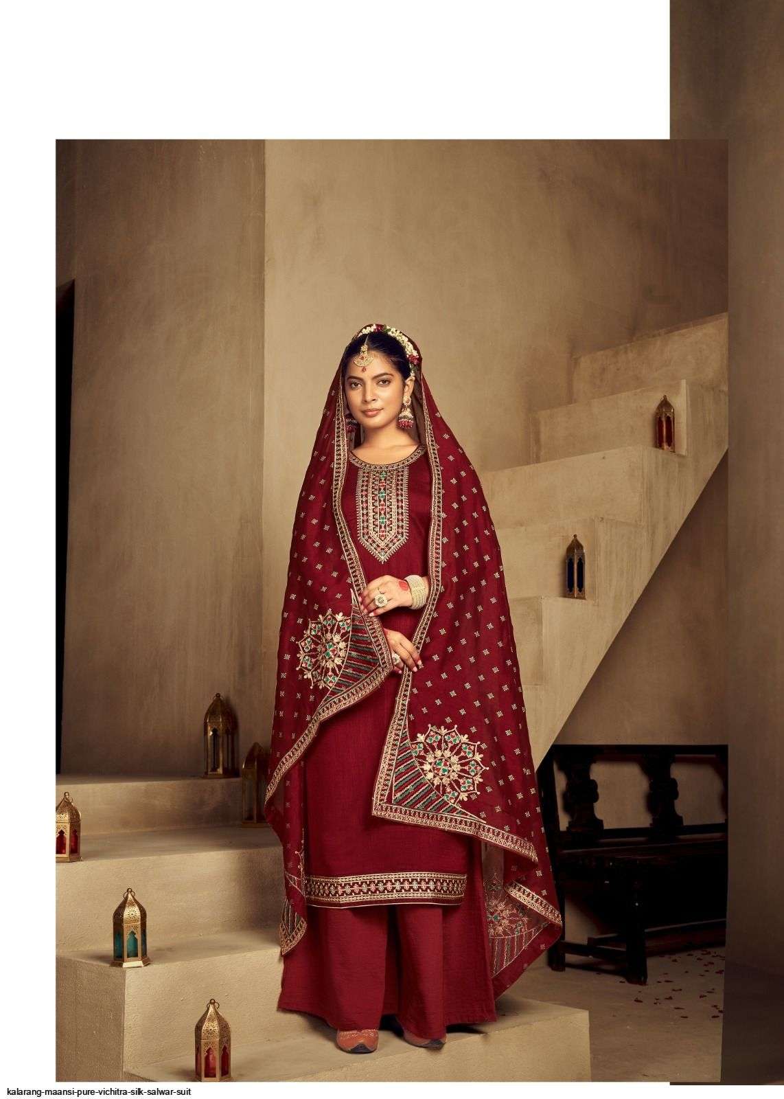 Maansi By Kalarang 10381 To 10386 Series Beautiful Stylish Suits Fancy Colorful Casual Wear & Ethnic Wear & Ready To Wear Pure Vichitra Silk Dresses At Wholesale Price