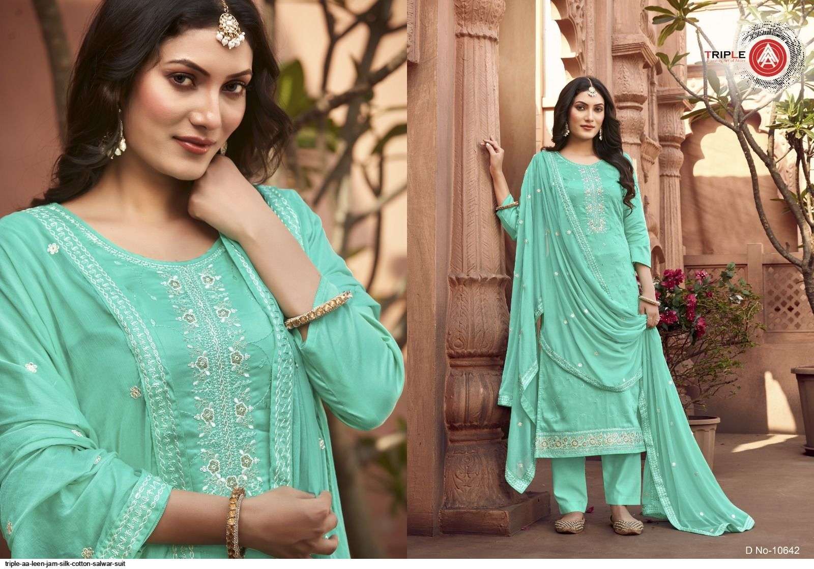 Leen By Triple Aaa 10641 To 10646 Series Beautiful Stylish Suits Fancy Colorful Casual Wear & Ethnic Wear & Ready To Wear Jam Silk Cotton Dresses At Wholesale Price