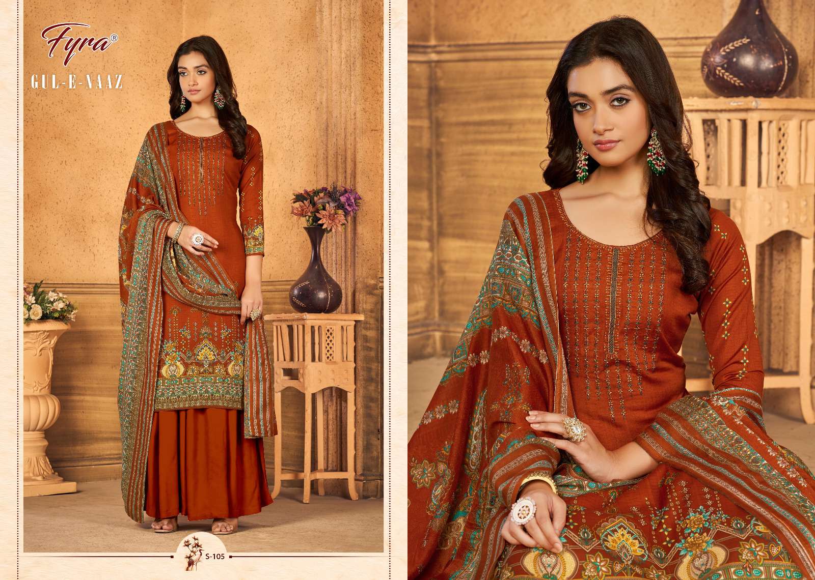Gul-E-Naaz By Fyra 101 To 110 Series Beautiful Suits Colorful Stylish Fancy Casual Wear & Ethnic Wear Pure Cotton Print Dresses At Wholesale Price