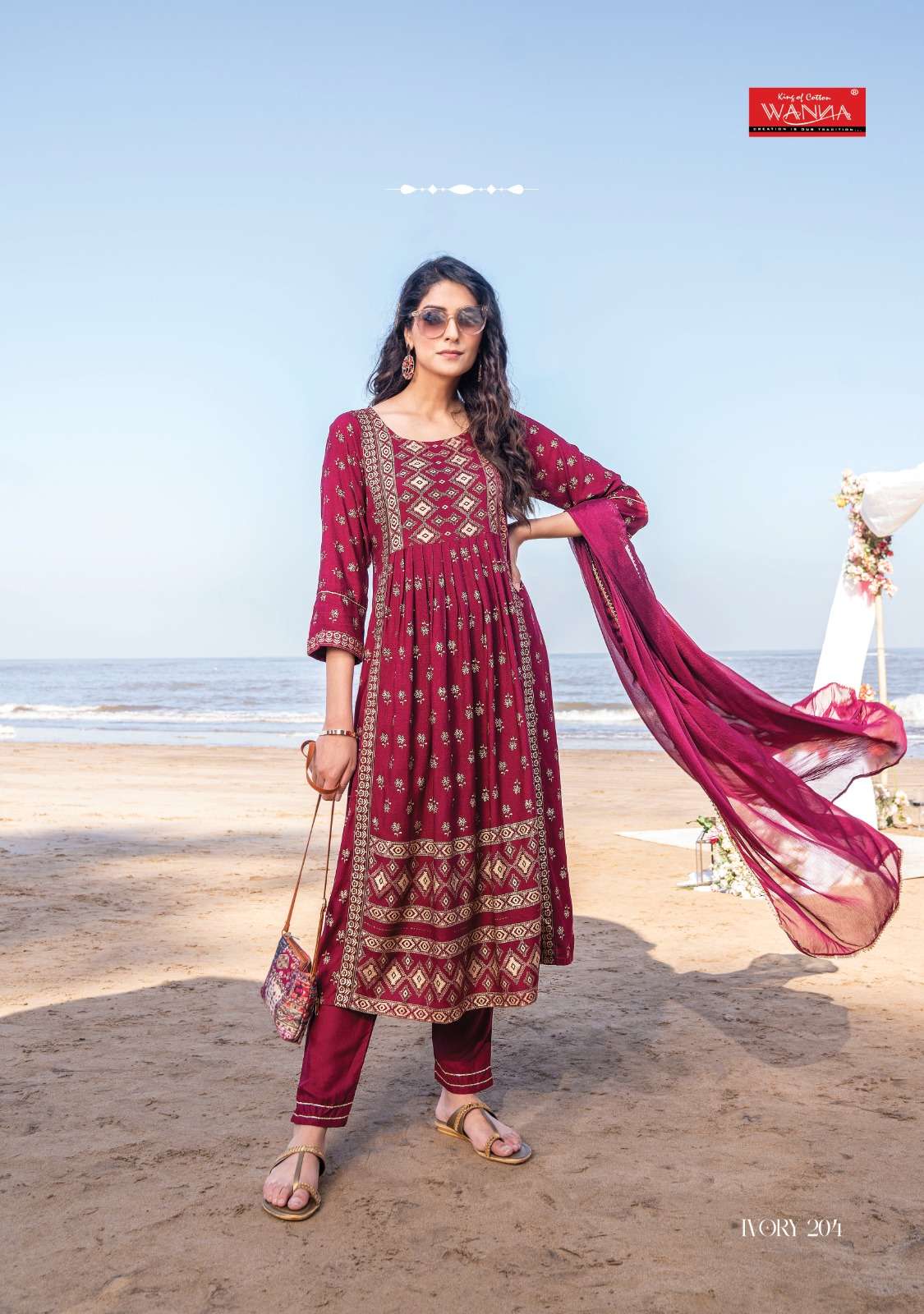 Ivory By Wanna 101 To 104 Series Beautiful Stylish Suits Fancy Colorful Casual Wear & Ethnic Wear & Ready To Wear Pure Rayon Print Dresses At Wholesale Price