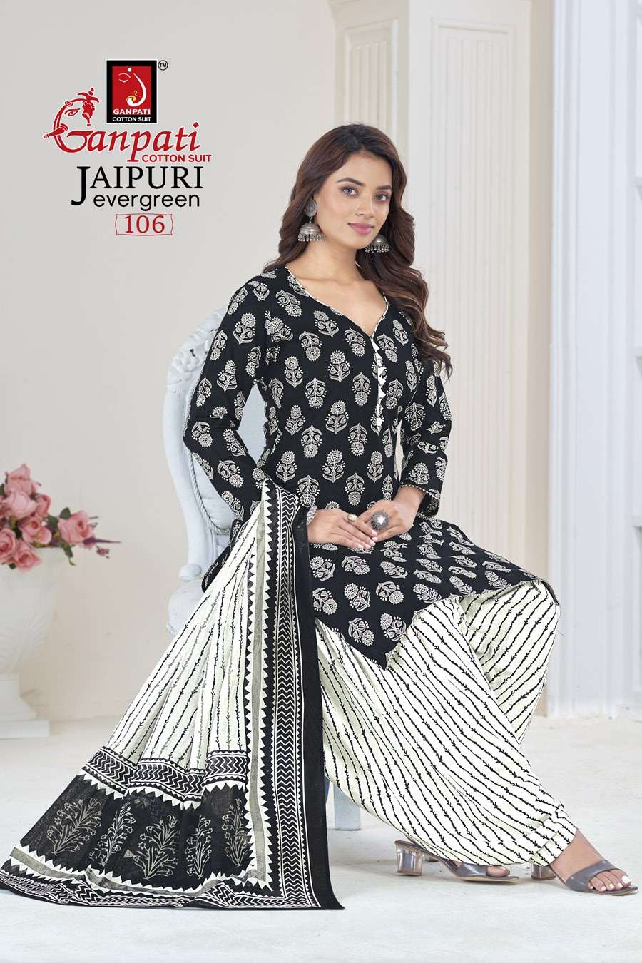 Jaipuri Evergreen Vol-1 By Ganpati Cotton Suit 101 To 120 Series Designer Festive Suits Beautiful Stylish Fancy Colorful Party Wear & Occasional Wear Pure Cotton Print Dresses At Wholesale Price
