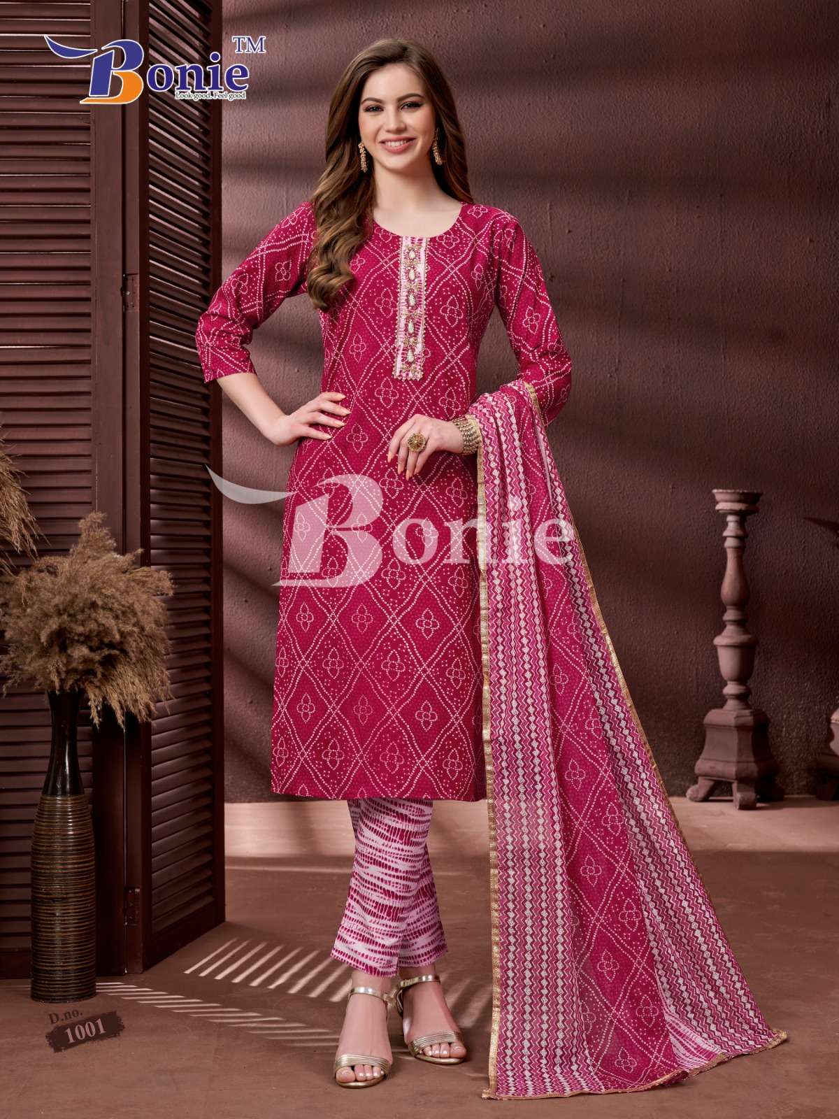 Desi Kudi By Bonie 1001 To 1006 Series Beautiful Suits Colorful Stylish Fancy Casual Wear & Ethnic Wear Rayon Print Dresses At Wholesale Price