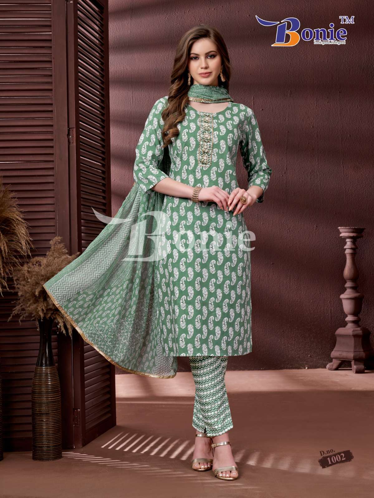 Desi Kudi By Bonie 1001 To 1006 Series Beautiful Suits Colorful Stylish Fancy Casual Wear & Ethnic Wear Rayon Print Dresses At Wholesale Price