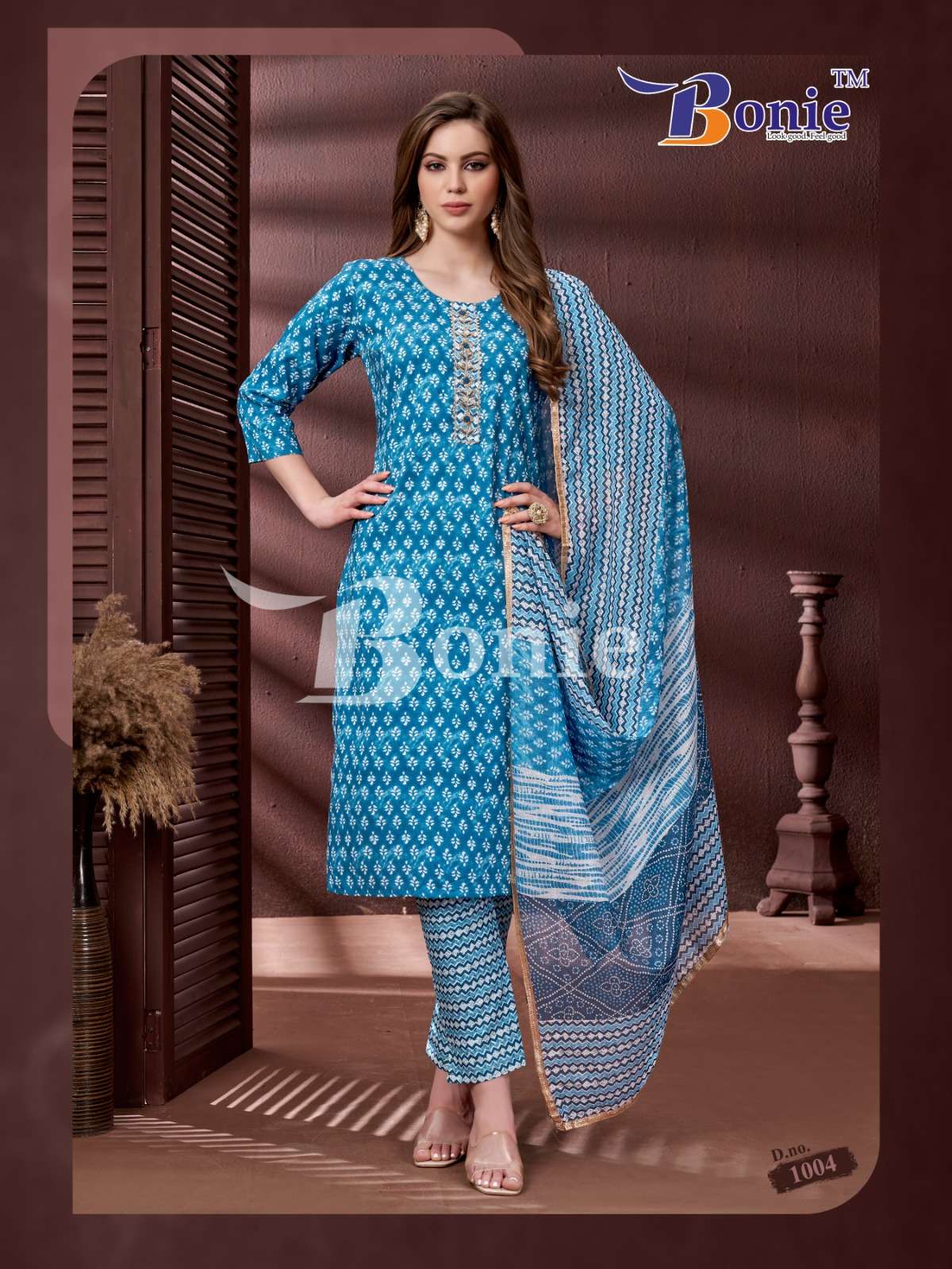 Desi Kudi By Bonie 1001 To 1006 Series Beautiful Suits Colorful Stylish Fancy Casual Wear & Ethnic Wear Rayon Print Dresses At Wholesale Price