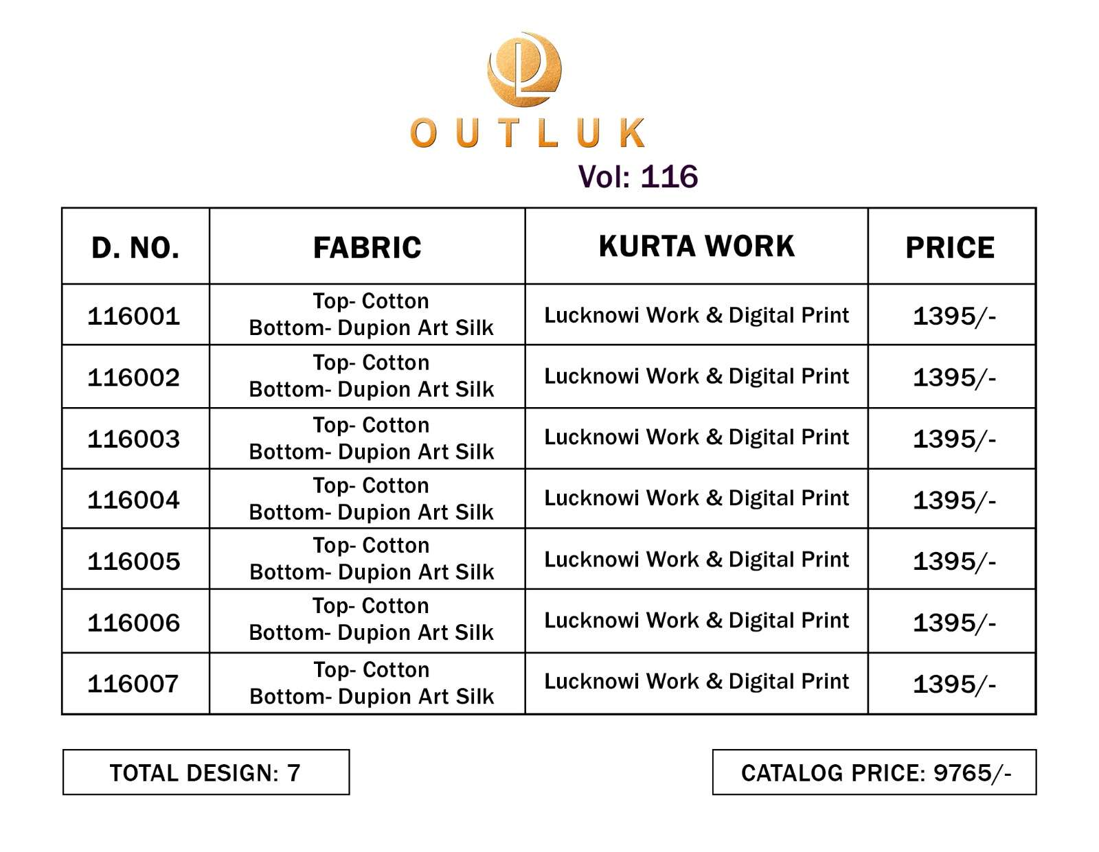 Outluk Vol-116 By Fashid Wholesale 116001 To 116007 Series Beautiful Colorful Stylish Fancy Casual Wear & Ethnic Wear & Ready To Wear Cotton Kurtas With Pajamas At Wholesale Price