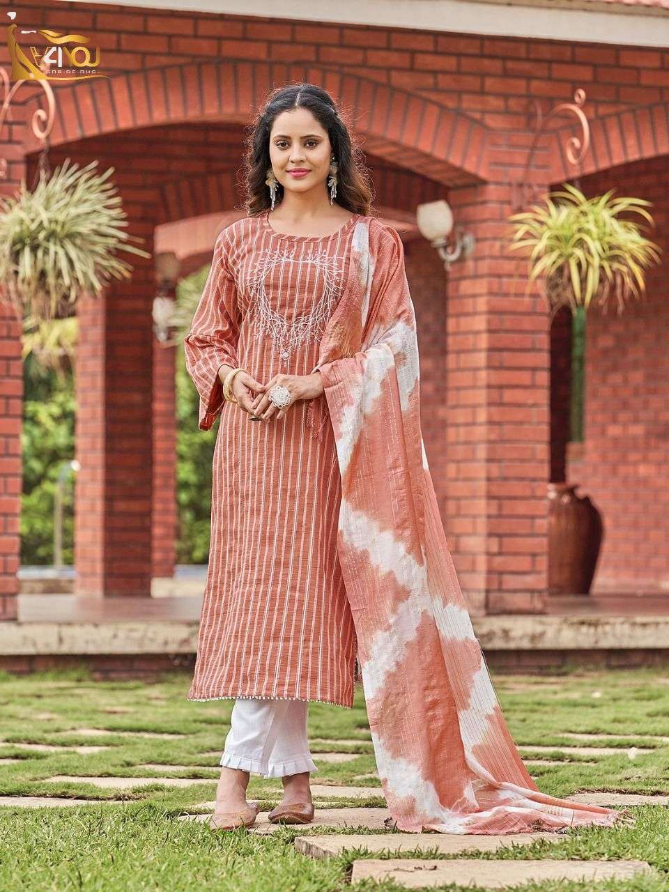 Coral Vol-1 By V4You 1001 To 1008 Series Beautiful Festive Suits Colorful Stylish Fancy Casual Wear & Ethnic Wear Viscose Rayon With Work Dresses At Wholesale Price
