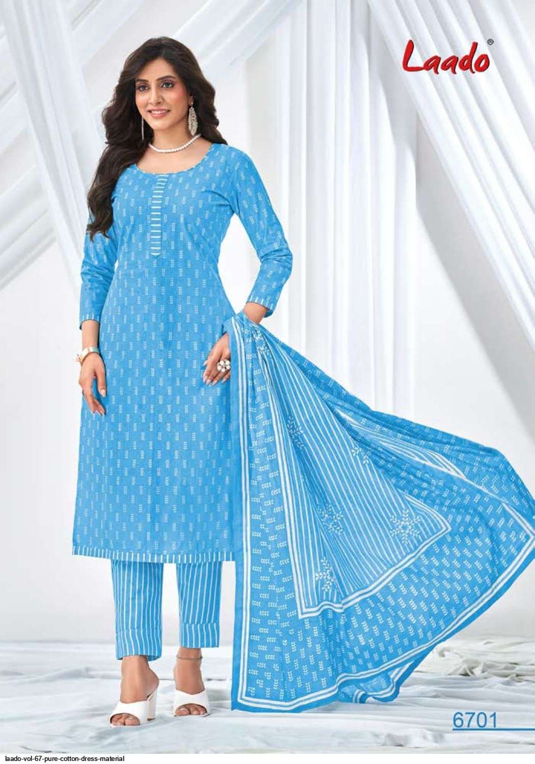 Laado Vol-67 By Laado 6701 To 6720 Series Beautiful Suits Colorful Stylish Fancy Casual Wear & Ethnic Wear Pure Cotton Dresses At Wholesale Price