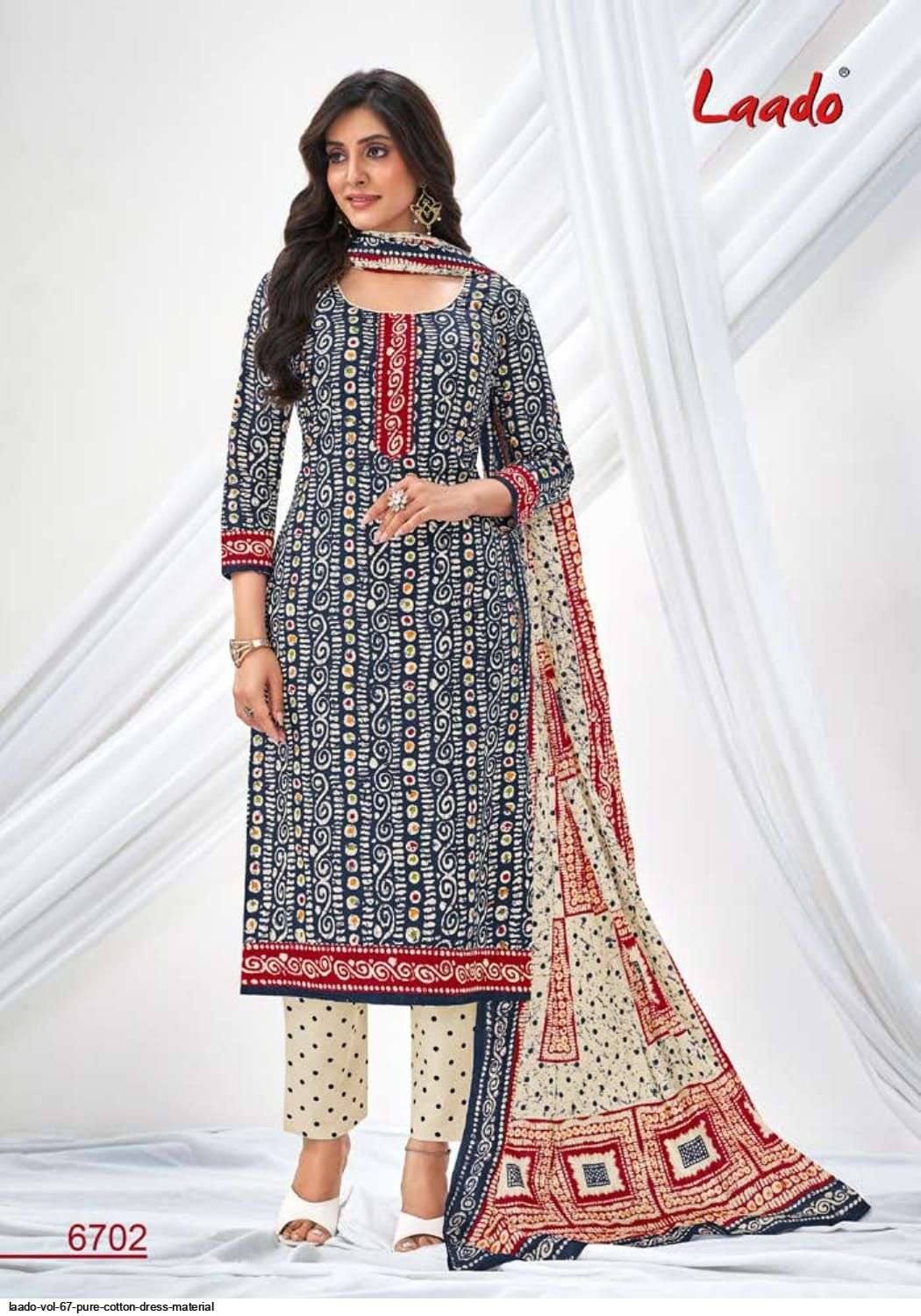 Laado Vol-67 By Laado 6701 To 6720 Series Beautiful Suits Colorful Stylish Fancy Casual Wear & Ethnic Wear Pure Cotton Dresses At Wholesale Price