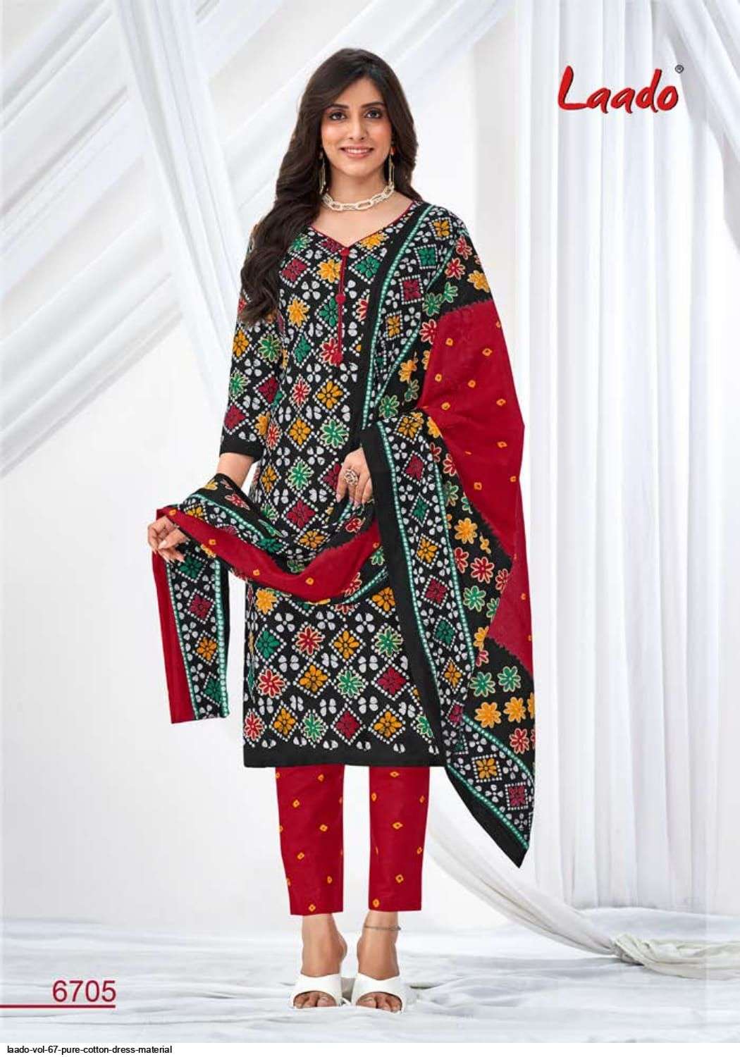 Laado Vol-67 By Laado 6701 To 6720 Series Beautiful Suits Colorful Stylish Fancy Casual Wear & Ethnic Wear Pure Cotton Dresses At Wholesale Price