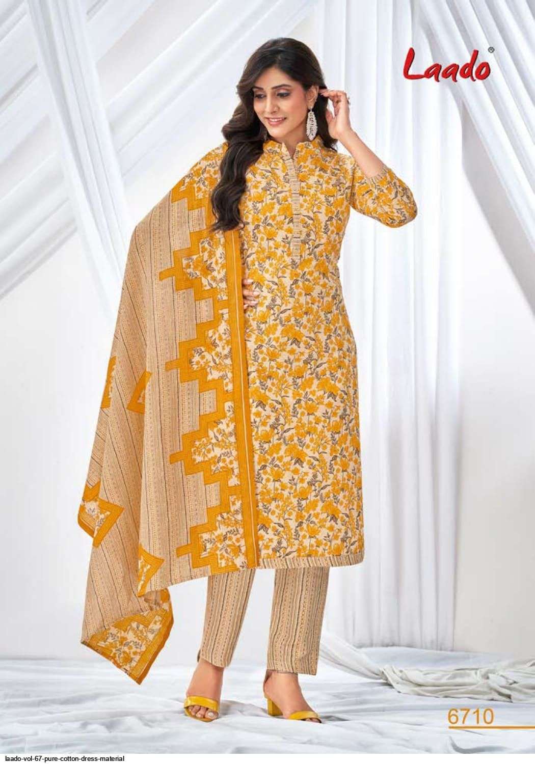 Laado Vol-67 By Laado 6701 To 6720 Series Beautiful Suits Colorful Stylish Fancy Casual Wear & Ethnic Wear Pure Cotton Dresses At Wholesale Price