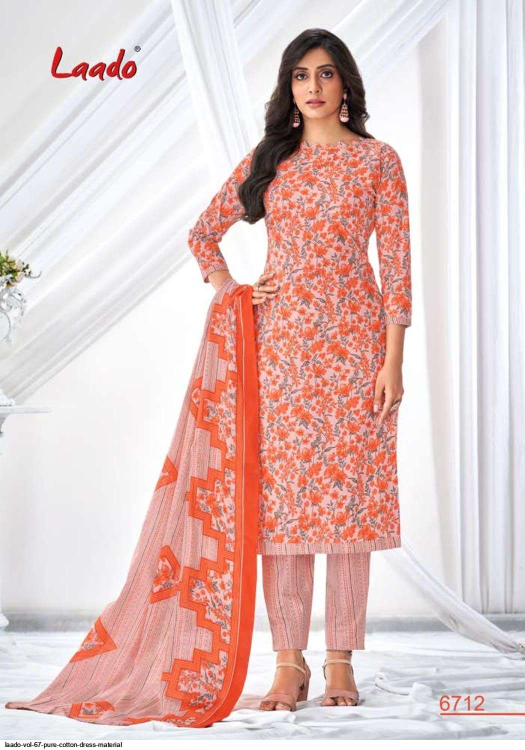 Laado Vol-67 By Laado 6701 To 6720 Series Beautiful Suits Colorful Stylish Fancy Casual Wear & Ethnic Wear Pure Cotton Dresses At Wholesale Price