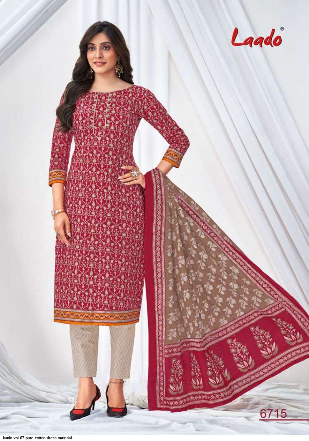 Laado Vol-67 By Laado 6701 To 6720 Series Beautiful Suits Colorful Stylish Fancy Casual Wear & Ethnic Wear Pure Cotton Dresses At Wholesale Price