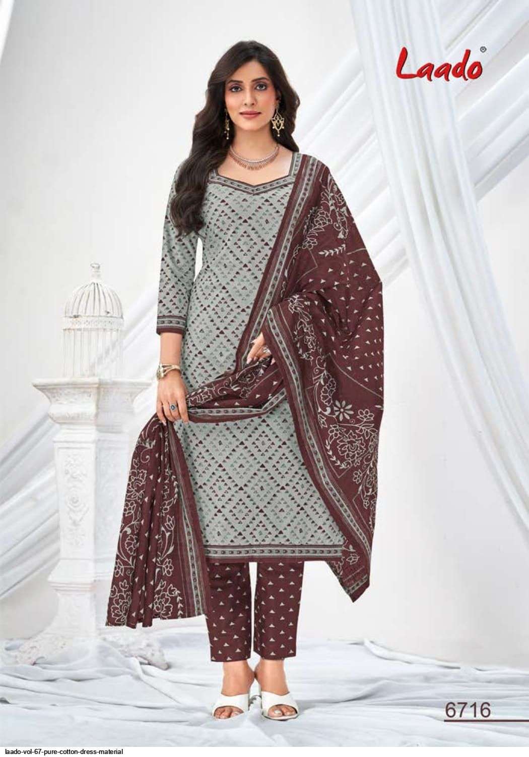 Laado Vol-67 By Laado 6701 To 6720 Series Beautiful Suits Colorful Stylish Fancy Casual Wear & Ethnic Wear Pure Cotton Dresses At Wholesale Price