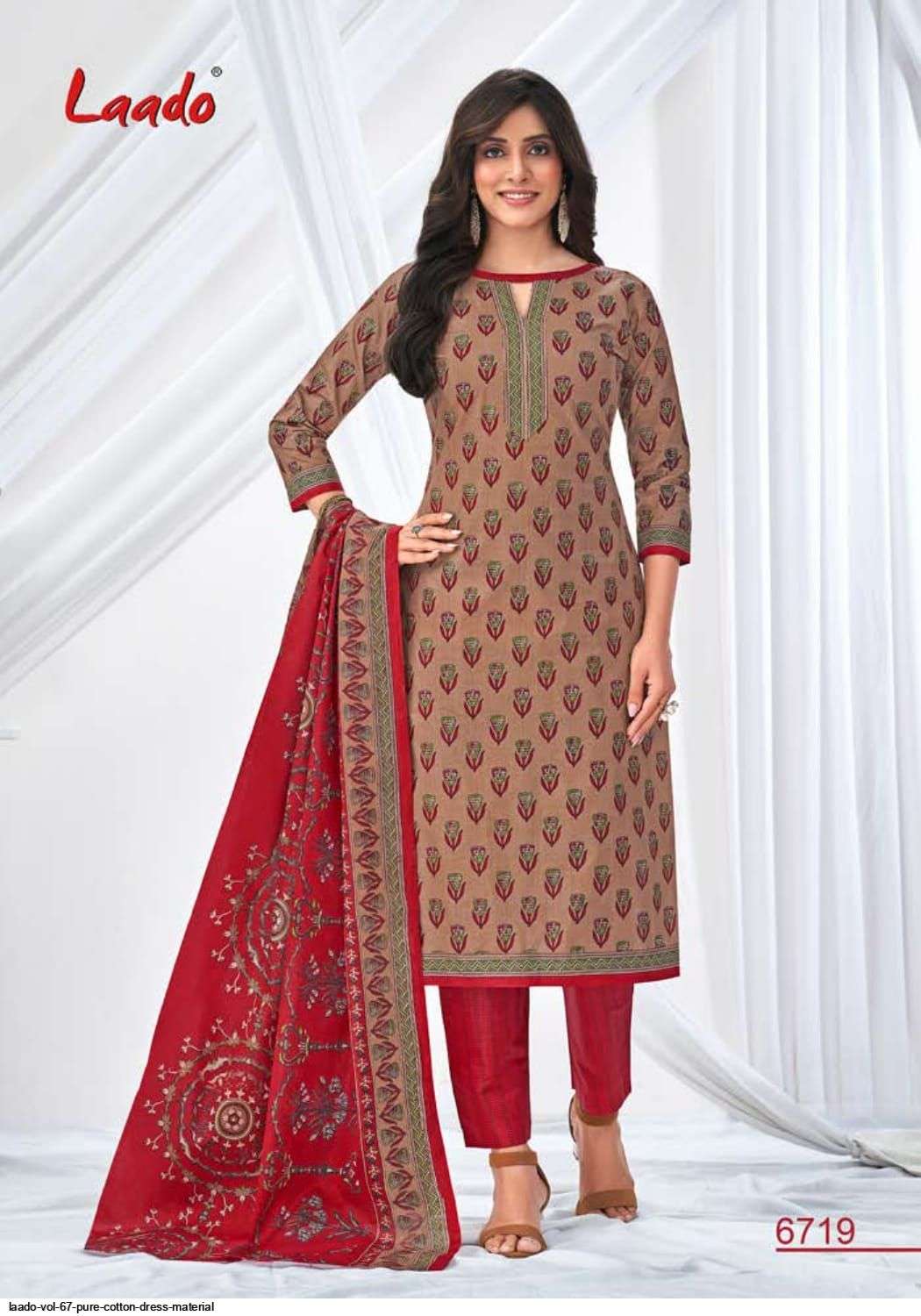 Laado Vol-67 By Laado 6701 To 6720 Series Beautiful Suits Colorful Stylish Fancy Casual Wear & Ethnic Wear Pure Cotton Dresses At Wholesale Price