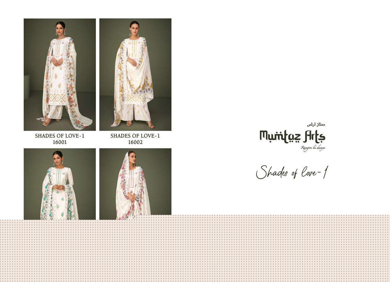 Shades Of Love Vol-1 By Mumtaz Arts 16001 To 16004 Series Beautiful Suits Colorful Stylish Fancy Casual Wear Pure Lawn Dresses At Wholesale Price