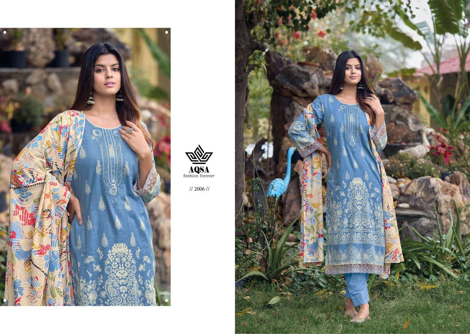 Amyra By Aqsa 2001 To 2008 Series Beautiful Festive Suits Colorful Stylish Fancy Casual Wear & Ethnic Wear Pure Cambric Cotton Digital Print Dresses At Wholesale Price