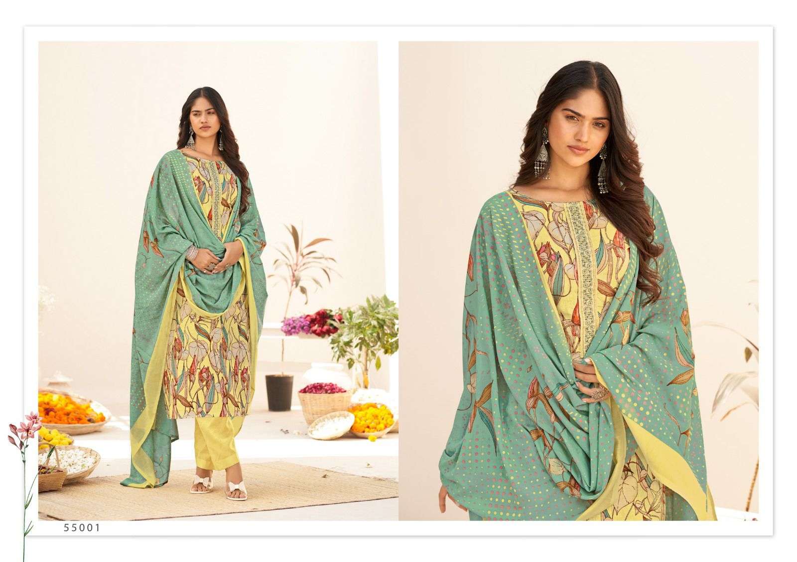 Aroma By Masakali 55001 To 55008 Series Designer Sharara Suits Collection Beautiful Stylish Fancy Colorful Party Wear & Occasional Wear Pure Cambric Cotton Digital Print With Embroidered Dresses At Wholesale Price