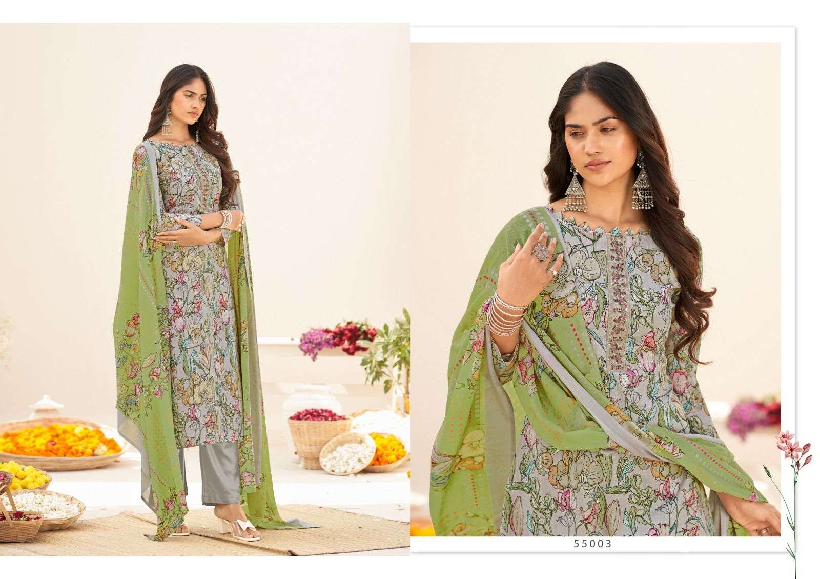Aroma By Masakali 55001 To 55008 Series Designer Sharara Suits Collection Beautiful Stylish Fancy Colorful Party Wear & Occasional Wear Pure Cambric Cotton Digital Print With Embroidered Dresses At Wholesale Price