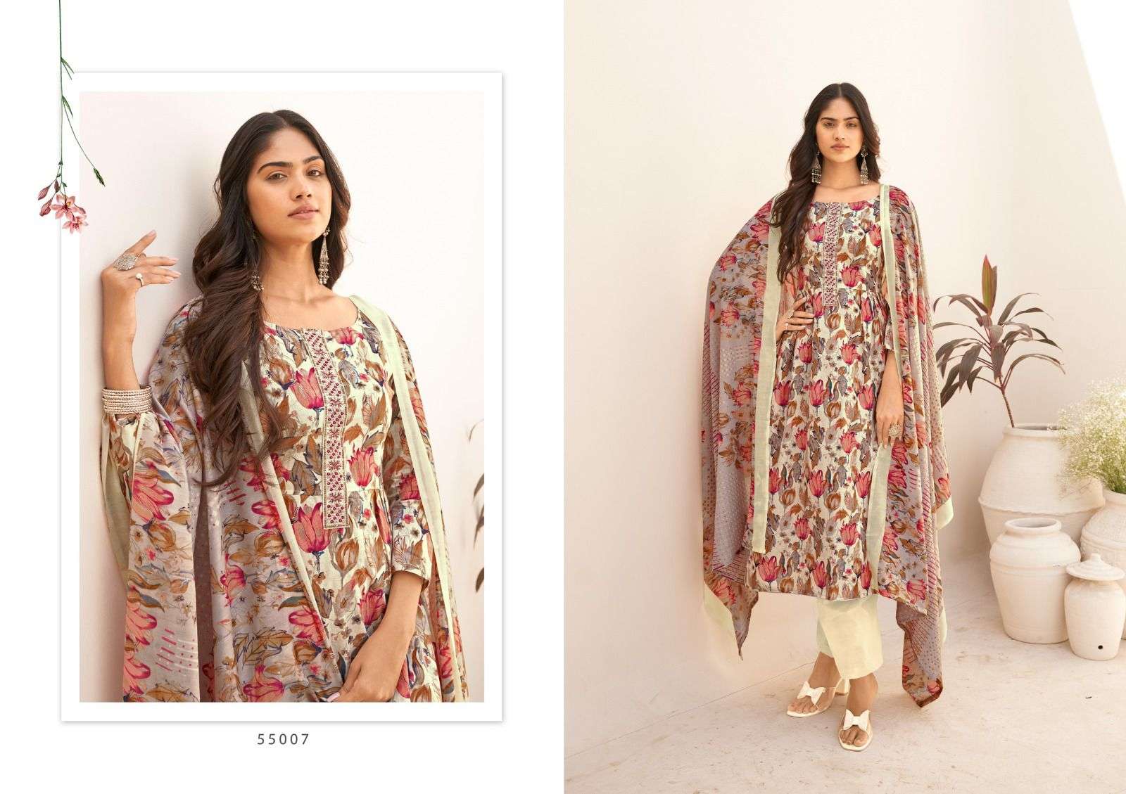 Aroma By Masakali 55001 To 55008 Series Designer Sharara Suits Collection Beautiful Stylish Fancy Colorful Party Wear & Occasional Wear Pure Cambric Cotton Digital Print With Embroidered Dresses At Wholesale Price