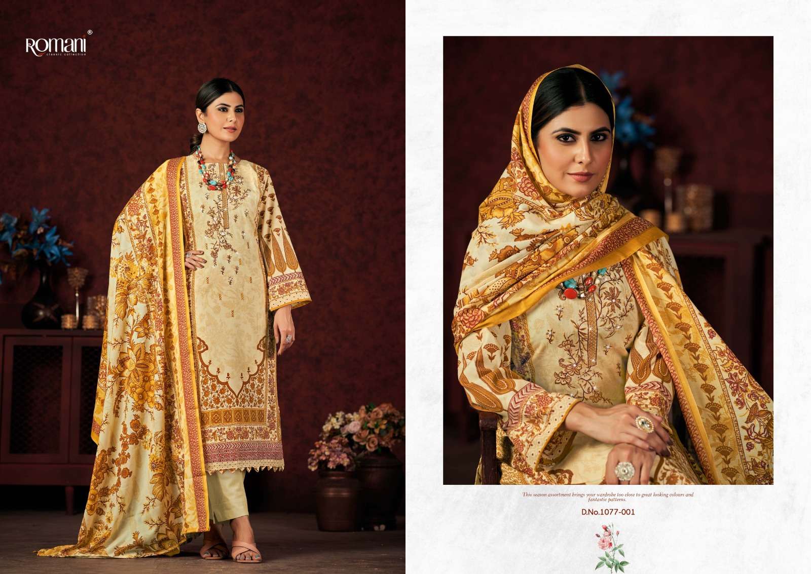 Mareena Vol-13 By Romani 1077-001 To 1077-010 Series Beautiful Stylish Festive Suits Fancy Colorful Casual Wear & Ethnic Wear & Ready To Wear Pure Soft Cotton With Embroidery Dresses At Wholesale Price