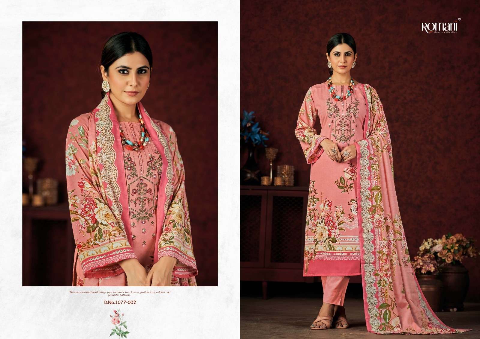 Mareena Vol-13 By Romani 1077-001 To 1077-010 Series Beautiful Stylish Festive Suits Fancy Colorful Casual Wear & Ethnic Wear & Ready To Wear Pure Soft Cotton With Embroidery Dresses At Wholesale Price