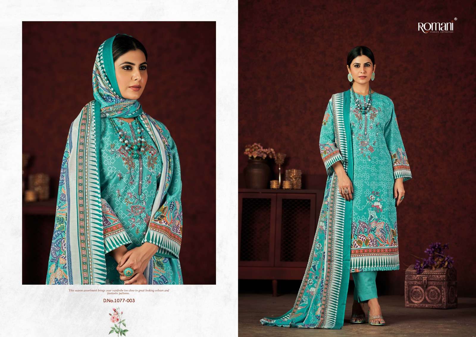 Mareena Vol-13 By Romani 1077-001 To 1077-010 Series Beautiful Stylish Festive Suits Fancy Colorful Casual Wear & Ethnic Wear & Ready To Wear Pure Soft Cotton With Embroidery Dresses At Wholesale Price