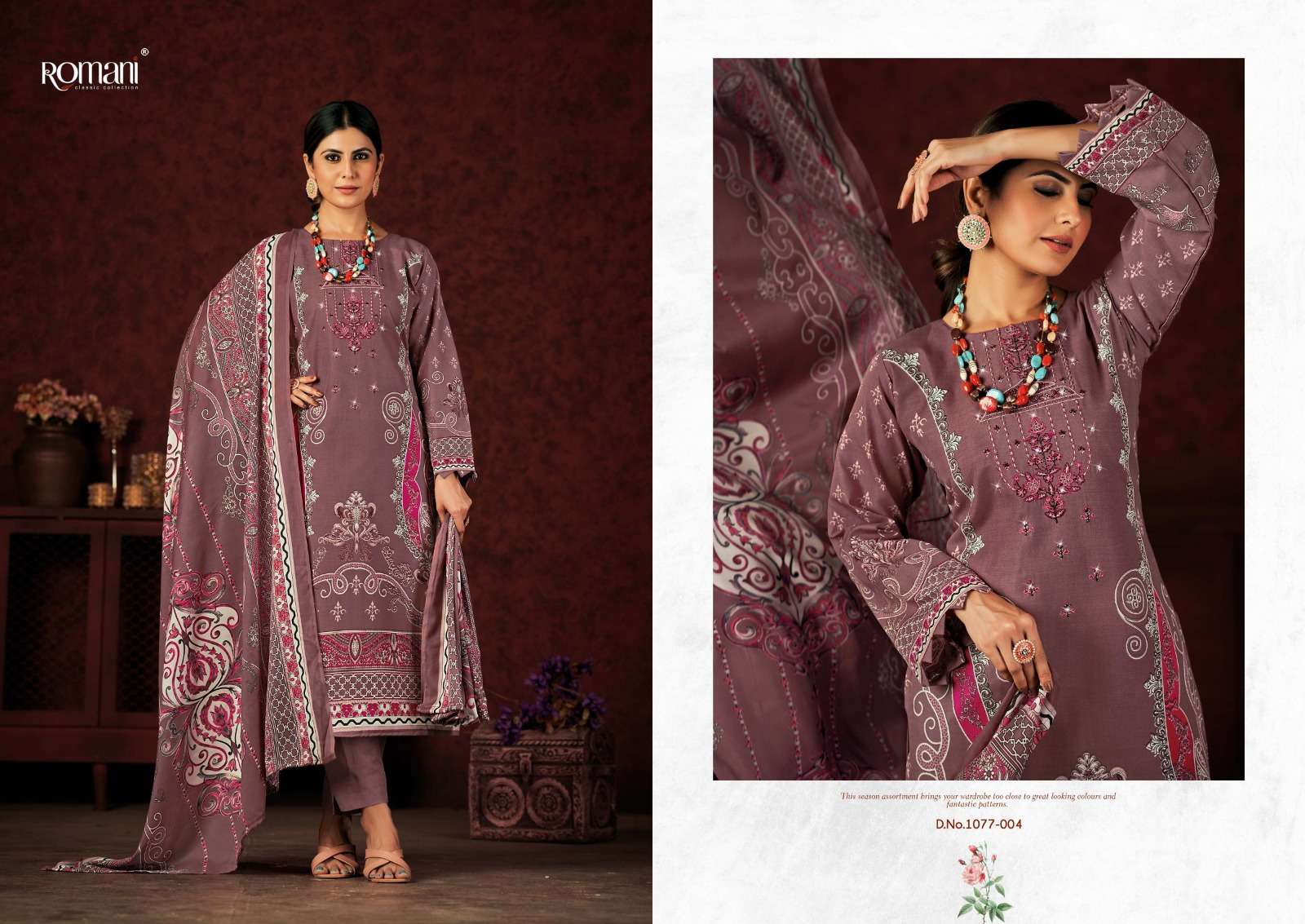 Mareena Vol-13 By Romani 1077-001 To 1077-010 Series Beautiful Stylish Festive Suits Fancy Colorful Casual Wear & Ethnic Wear & Ready To Wear Pure Soft Cotton With Embroidery Dresses At Wholesale Price