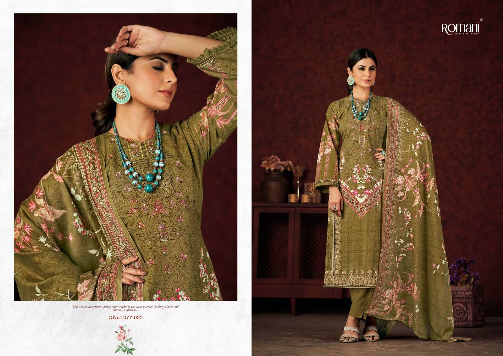Mareena Vol-13 By Romani 1077-001 To 1077-010 Series Beautiful Stylish Festive Suits Fancy Colorful Casual Wear & Ethnic Wear & Ready To Wear Pure Soft Cotton With Embroidery Dresses At Wholesale Price