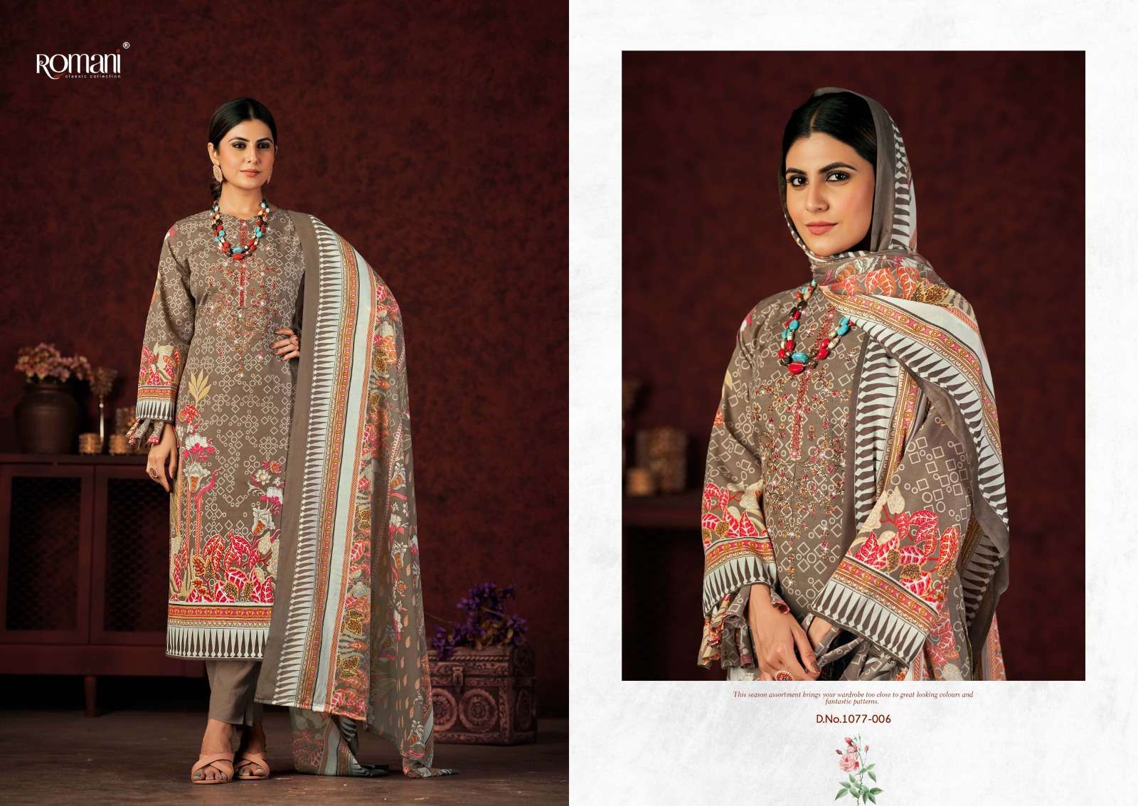 Mareena Vol-13 By Romani 1077-001 To 1077-010 Series Beautiful Stylish Festive Suits Fancy Colorful Casual Wear & Ethnic Wear & Ready To Wear Pure Soft Cotton With Embroidery Dresses At Wholesale Price