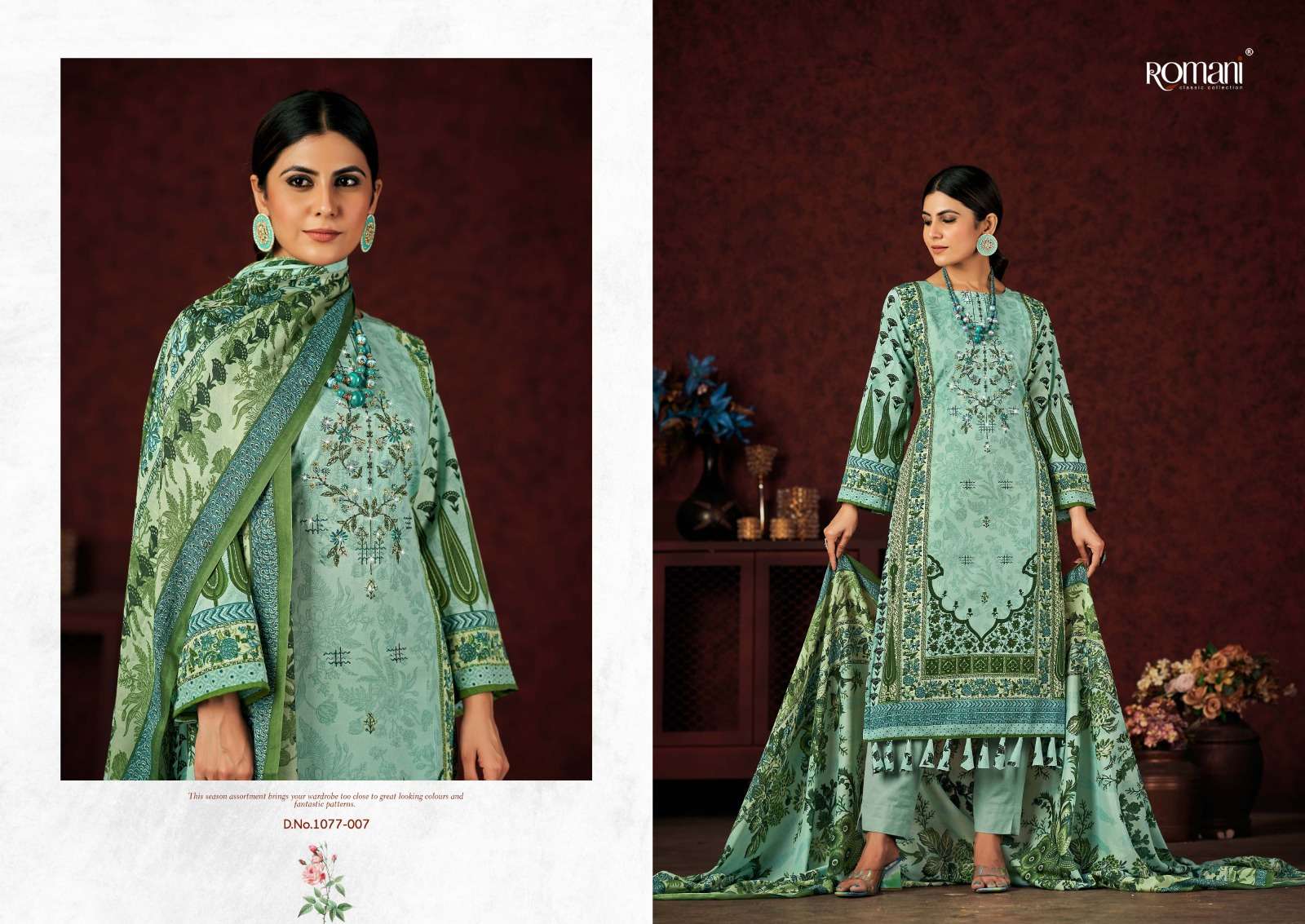 Mareena Vol-13 By Romani 1077-001 To 1077-010 Series Beautiful Stylish Festive Suits Fancy Colorful Casual Wear & Ethnic Wear & Ready To Wear Pure Soft Cotton With Embroidery Dresses At Wholesale Price
