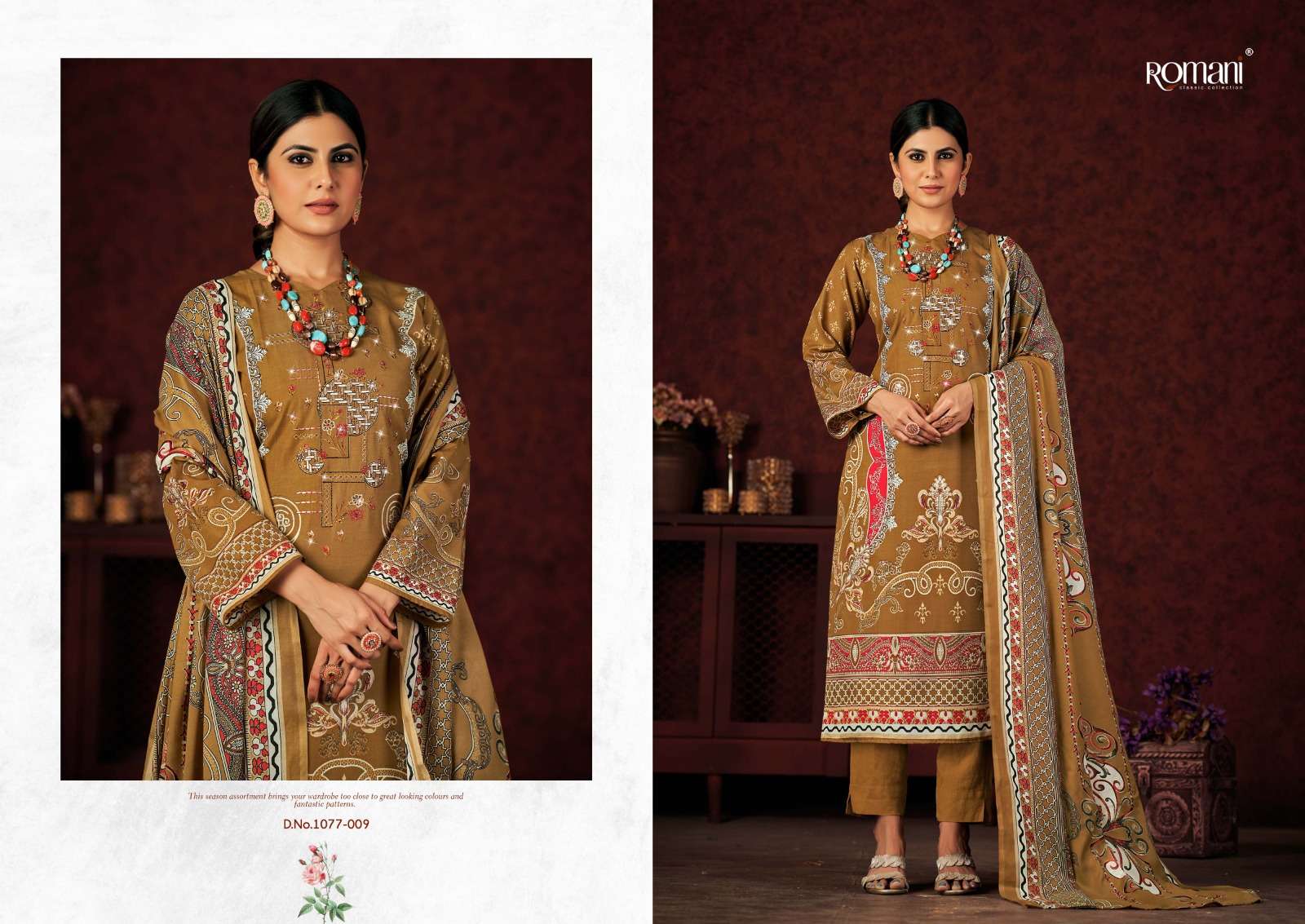 Mareena Vol-13 By Romani 1077-001 To 1077-010 Series Beautiful Stylish Festive Suits Fancy Colorful Casual Wear & Ethnic Wear & Ready To Wear Pure Soft Cotton With Embroidery Dresses At Wholesale Price