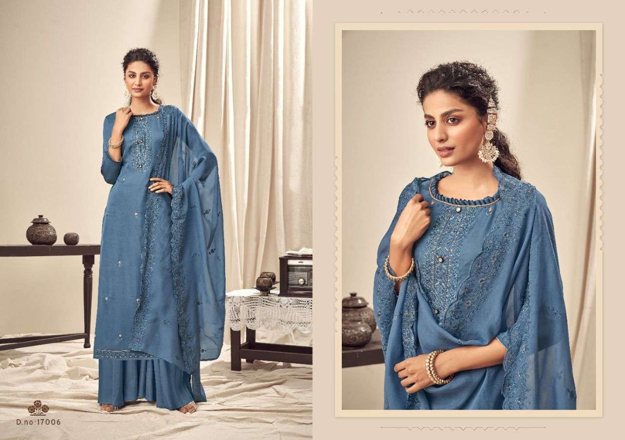 Numaise By Nishant Fashion 17001 To 17006 Series Beautiful Stylish Suits Fancy Colorful Casual Wear & Ethnic Wear & Ready To Wear Pure Modal Silk With Embroidered Dresses At Wholesale Price