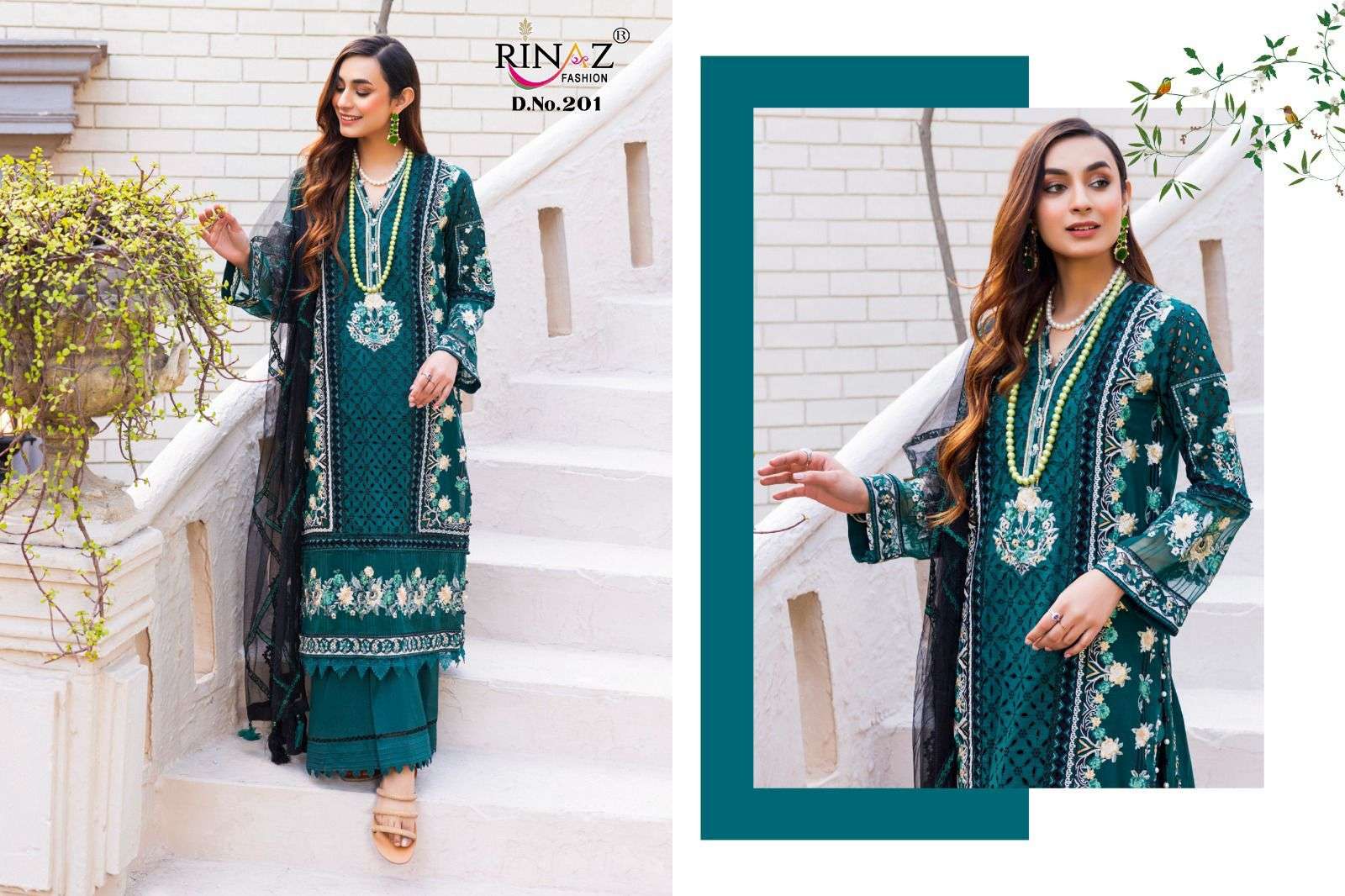 Adanlibas Vol-3 By Rinaz Fashion 201 To 204 Series Beautiful Pakistani Suits Colorful Stylish Fancy Casual Wear & Ethnic Wear Cambric Cotton Dresses At Wholesale Price
