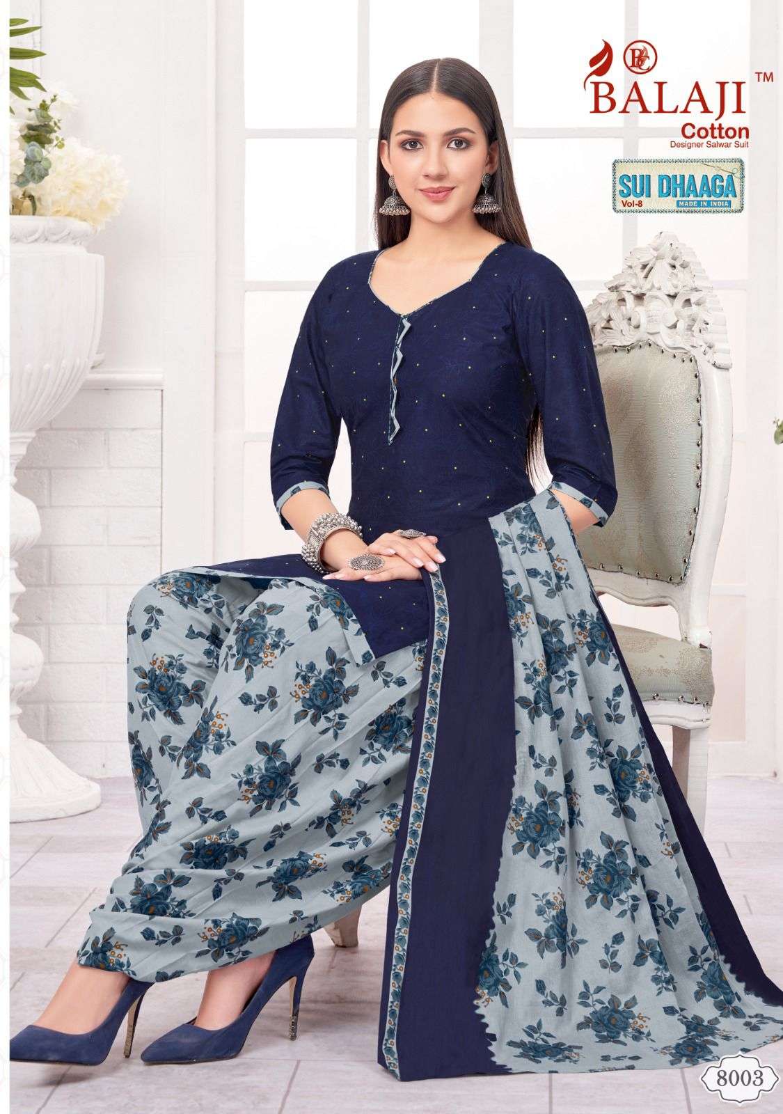 Sui Dhaaga Vol-8 By Balaji Cotton 8001 To 8012 Series Beautiful Suits Colorful Stylish Fancy Casual Wear & Ethnic Wear Soft Cotton Print Dresses At Wholesale Price