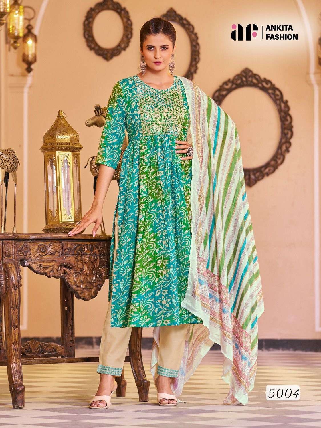 Aneri By Ankita Fashion 5001 To 5006 Series Designer Festive Suits Beautiful Fancy Colorful Stylish Party Wear & Occasional Wear Pure Mal Cotton Dresses At Wholesale Price