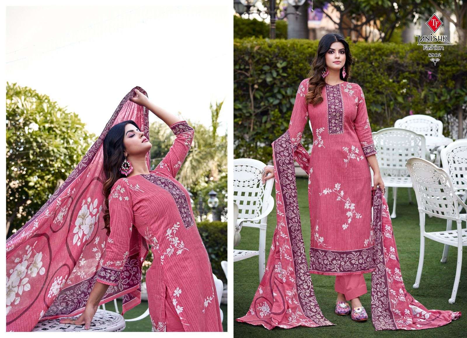 Dilreet By Tanishk Fashion 8901 To 8908 Series Beautiful Stylish Festive Suits Fancy Colorful Casual Wear & Ethnic Wear & Ready To Wear Pure Cotton Print Dresses At Wholesale Price