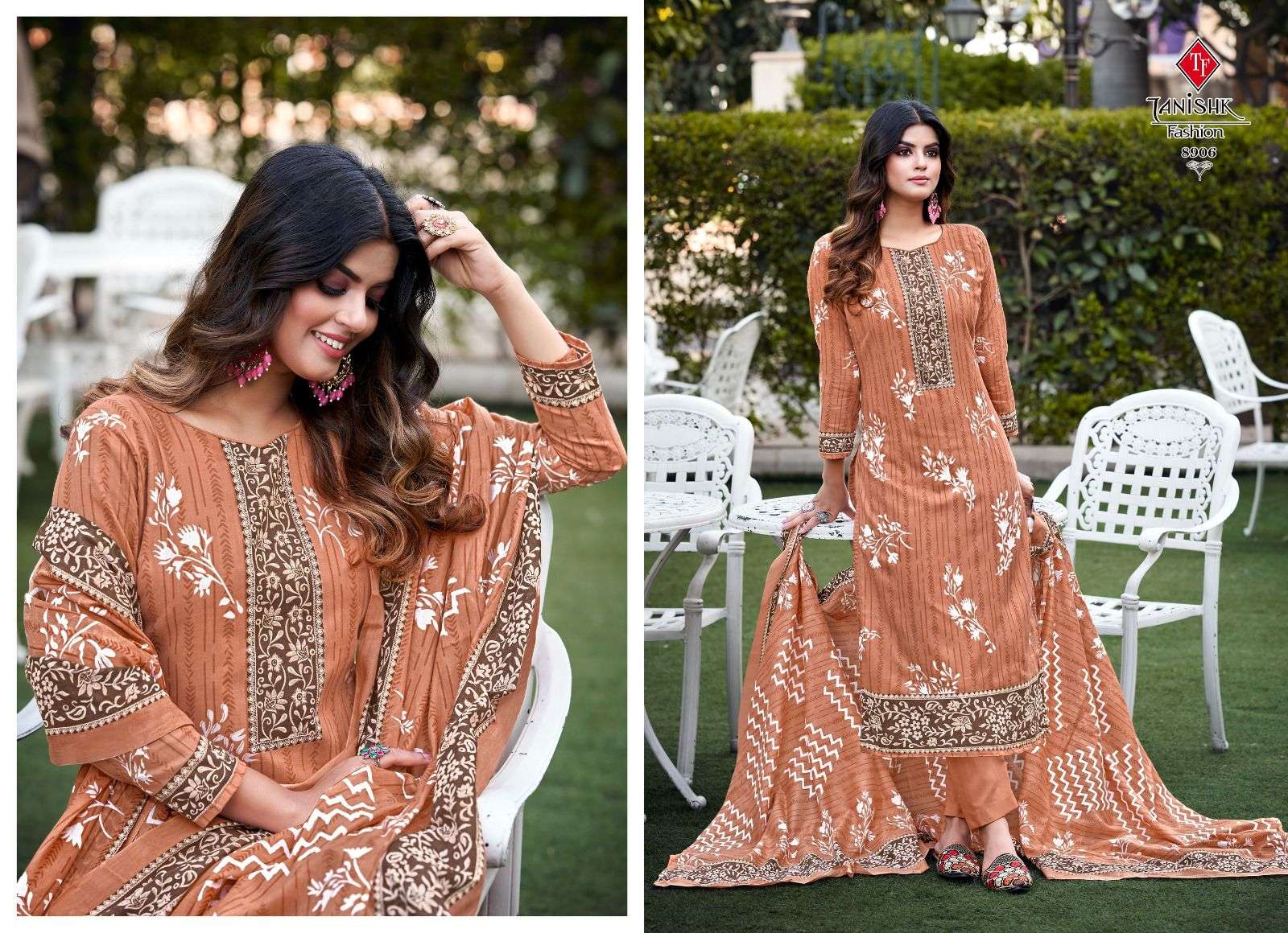 Dilreet By Tanishk Fashion 8901 To 8908 Series Beautiful Stylish Festive Suits Fancy Colorful Casual Wear & Ethnic Wear & Ready To Wear Pure Cotton Print Dresses At Wholesale Price