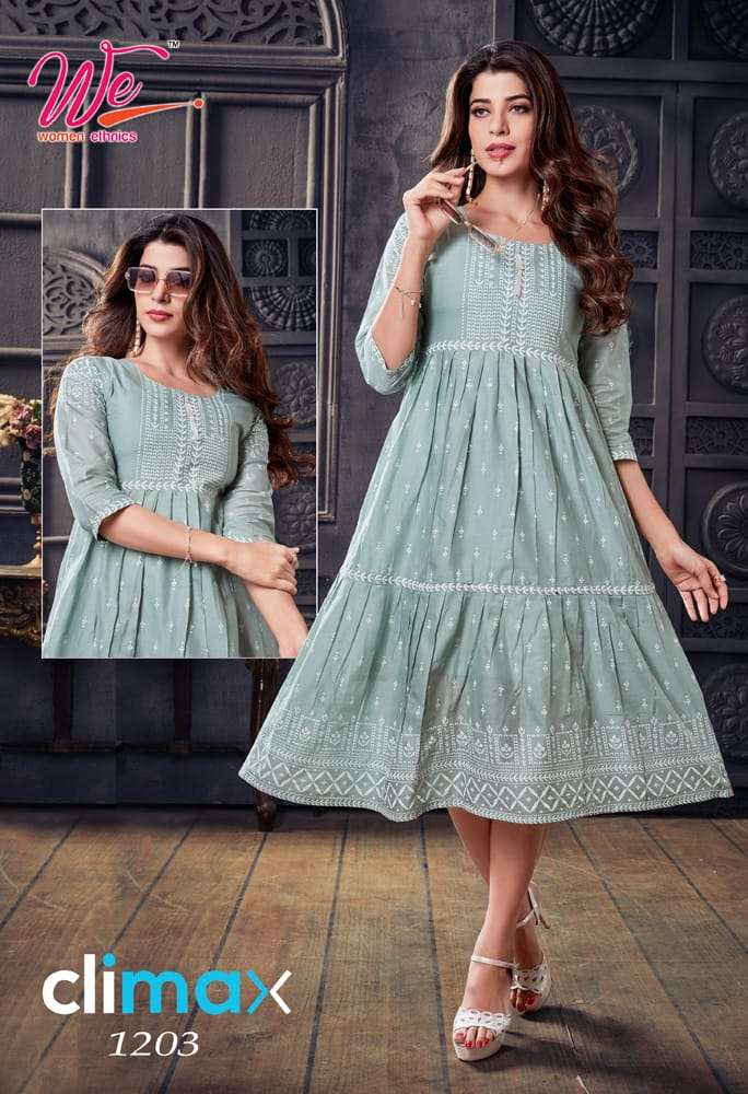 Climax By Women Ethnics 1201 To 1206 Series Beautiful Stylish Fancy Colorful Casual Wear & Ethnic Wear Mal Cotton Kurtis At Wholesale Price