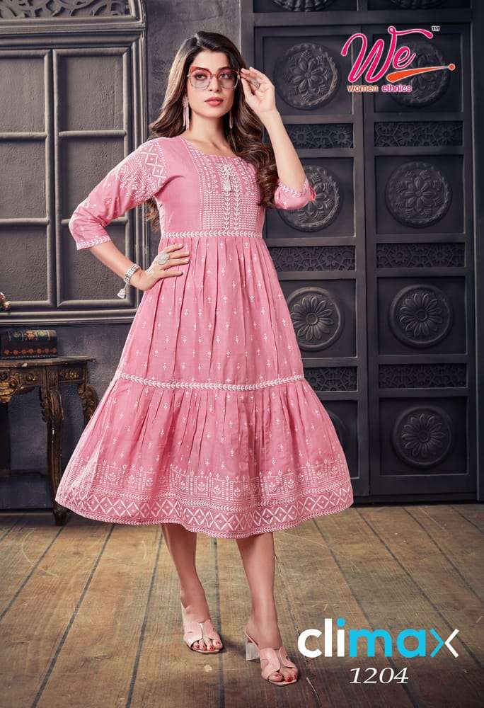 Climax By Women Ethnics 1201 To 1206 Series Beautiful Stylish Fancy Colorful Casual Wear & Ethnic Wear Mal Cotton Kurtis At Wholesale Price